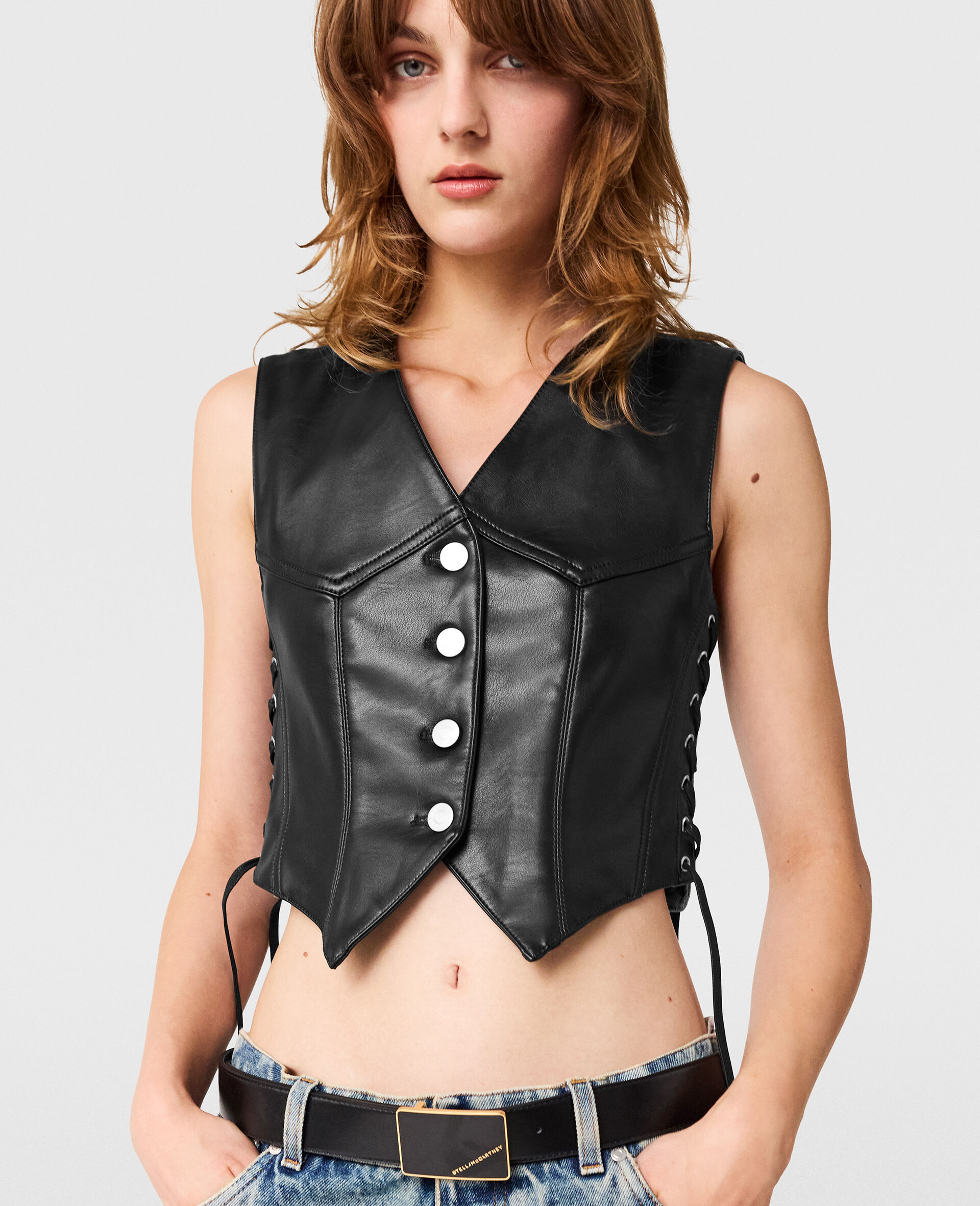 Gilet de costume court vegan-Bleu-medium