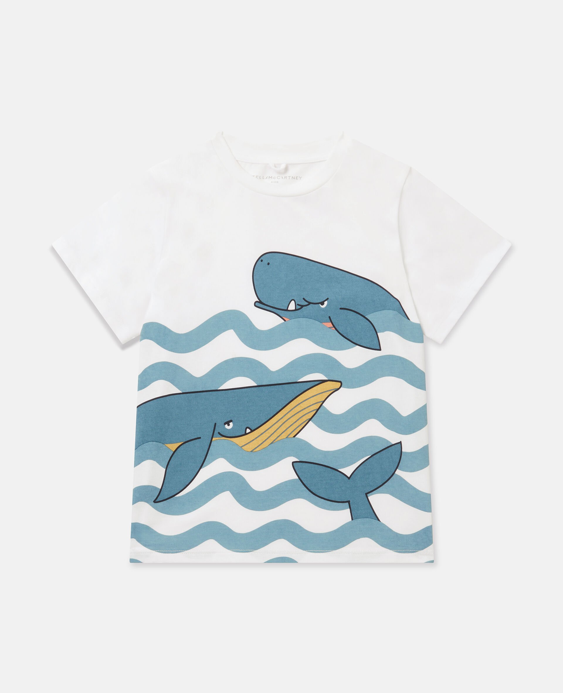 Whale Graphic Short Sleeve T-Shirt-White-medium