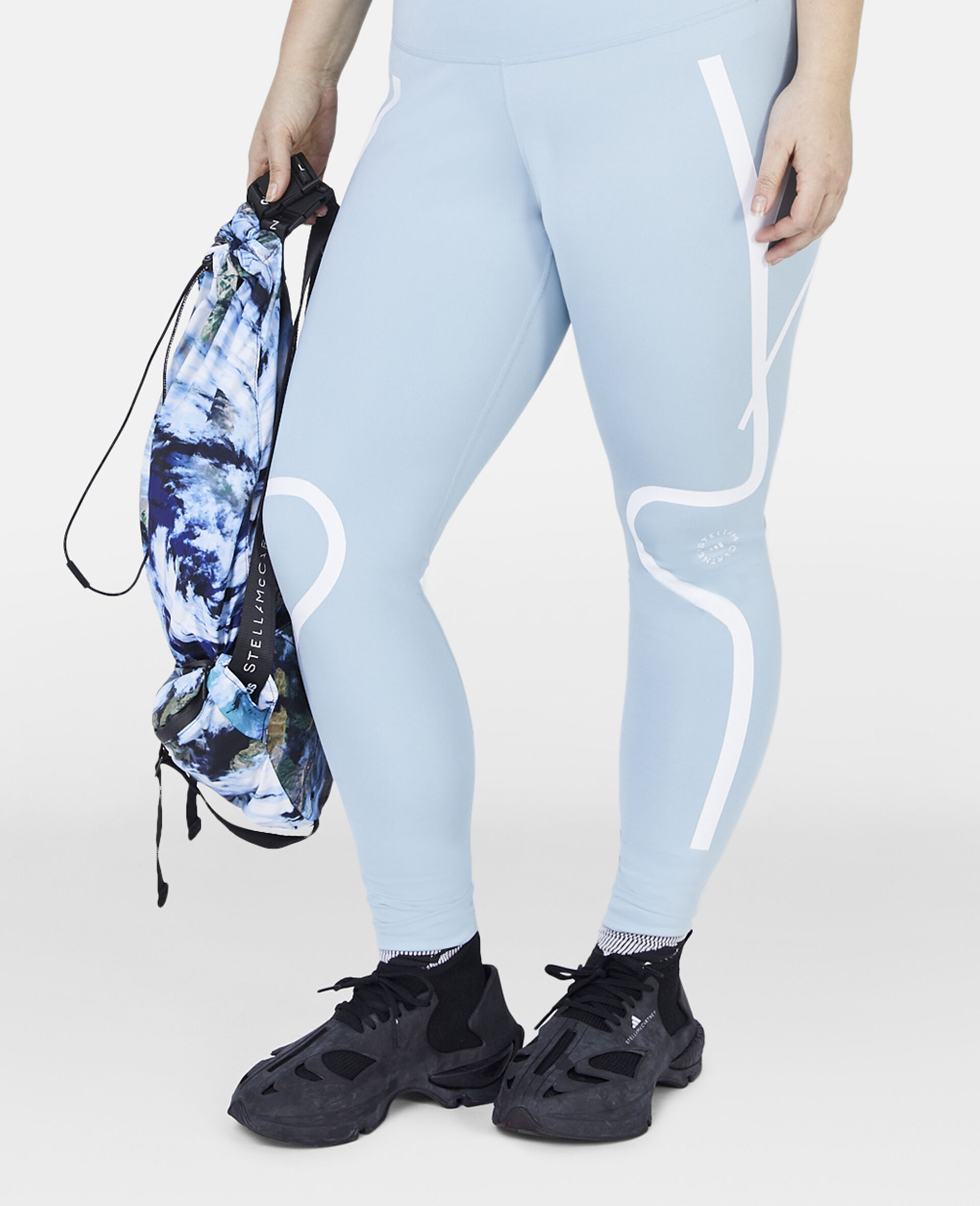 Women Aqua Blue TruePace Plus Size Running Leggings Stella McCartney GB