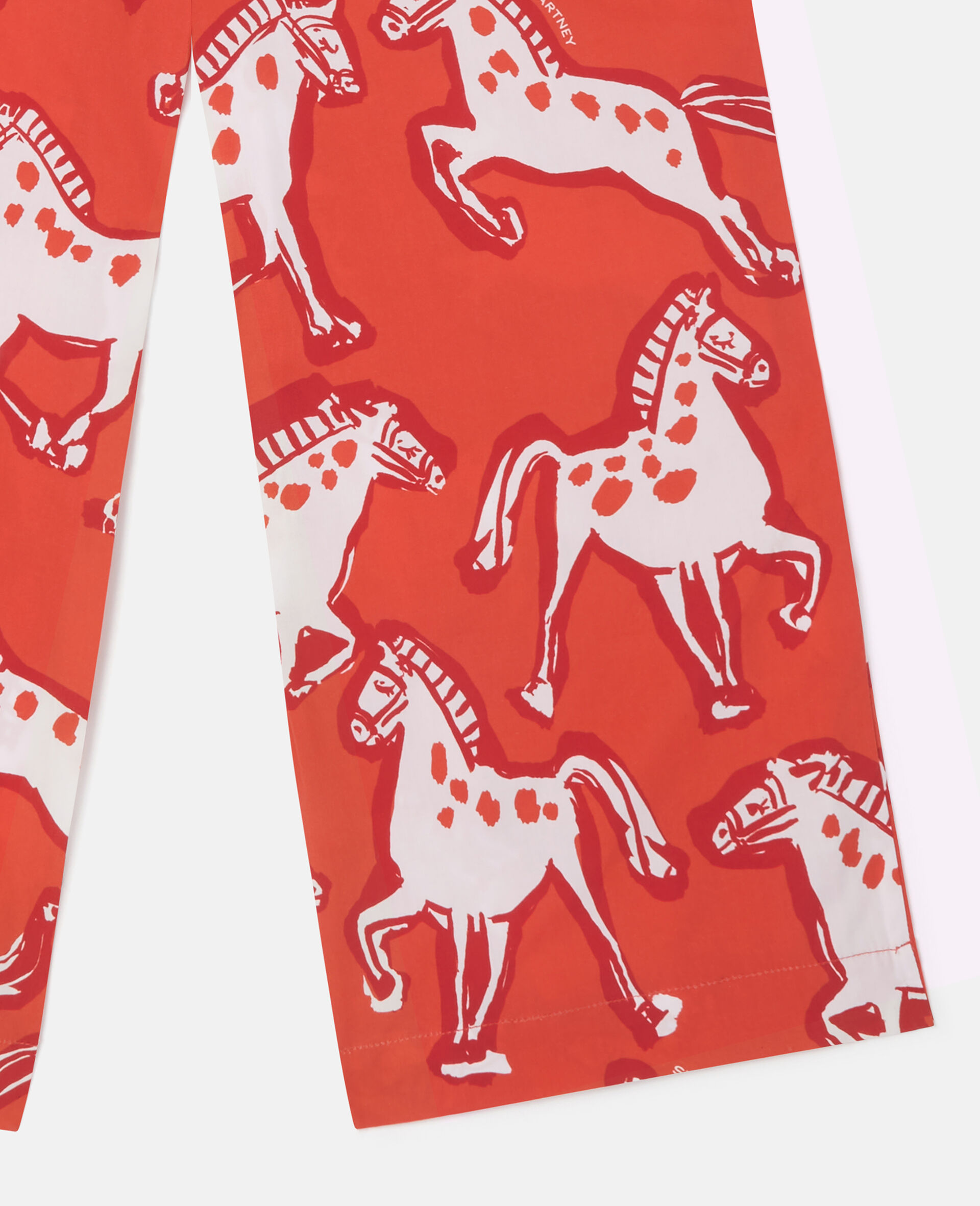 Horse-Print Popeline Trousers-Multicolour-large image number 3