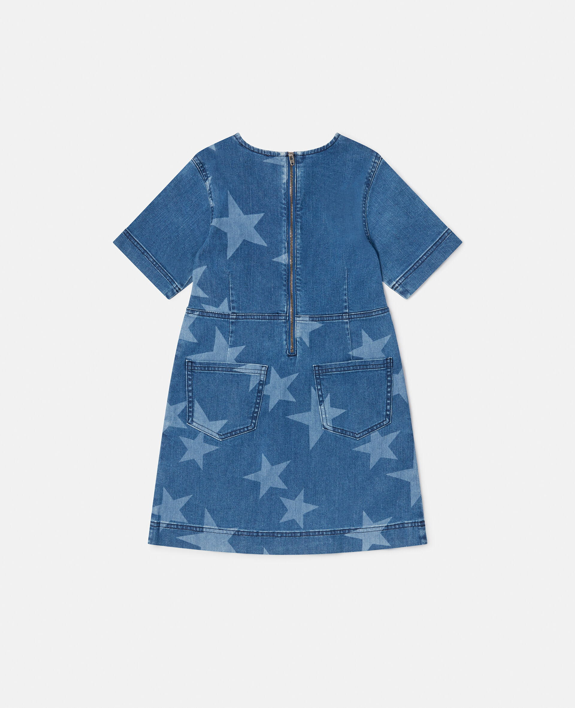 Robe en denim imprime etoile-Bleu-large image number 2