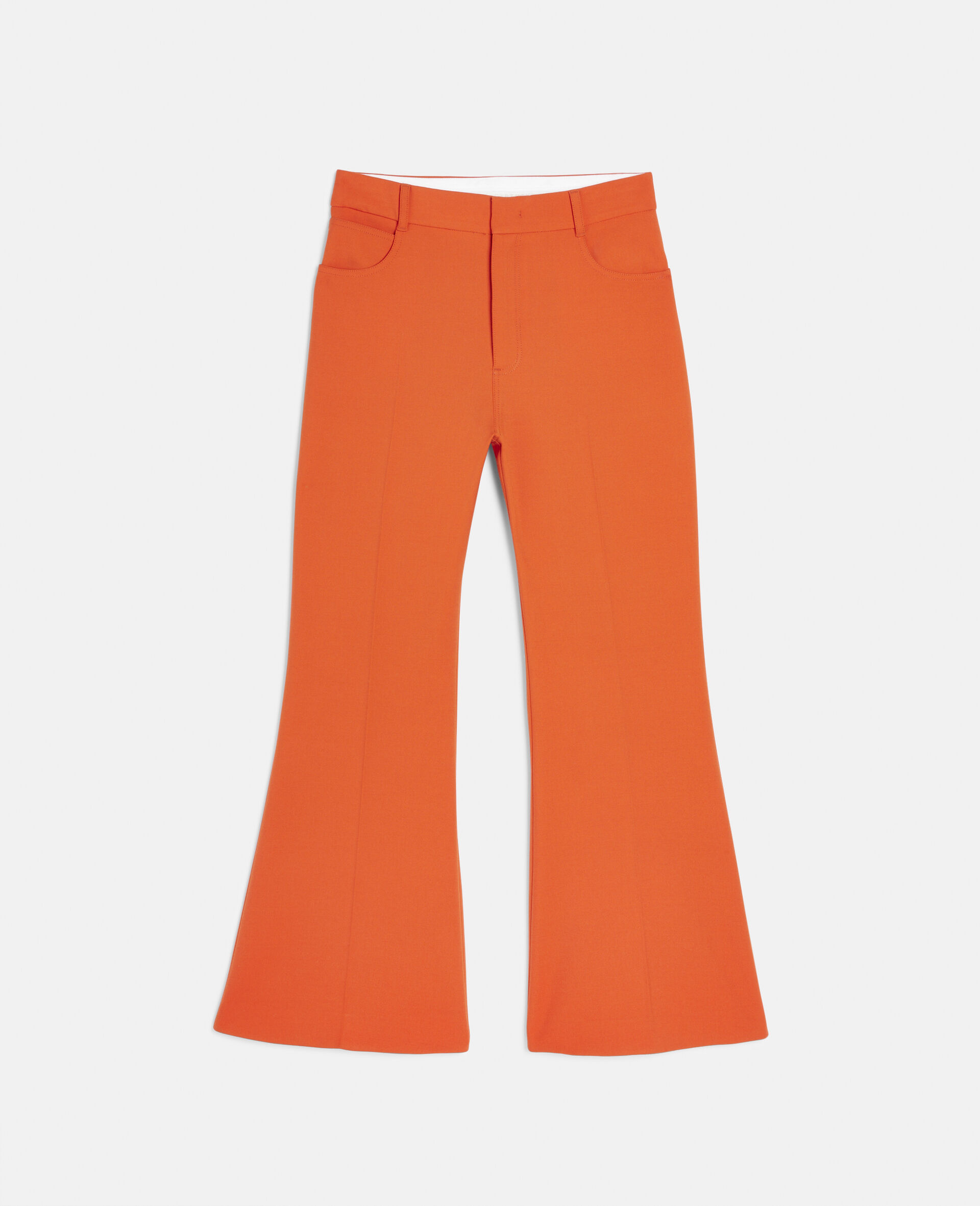 Twill Kick-Flare Tailored Trousers-Orange-large image number 0
