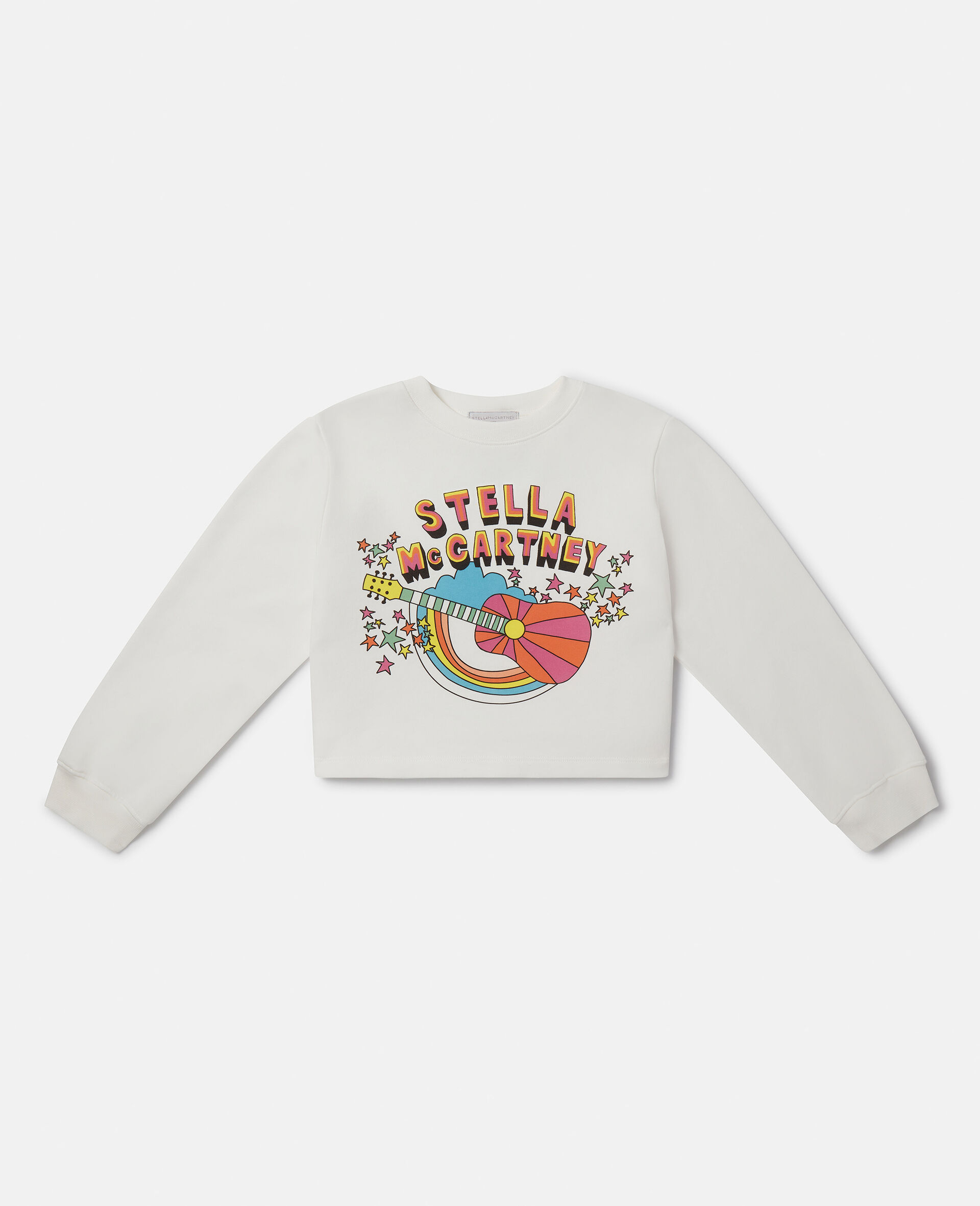 Stella Festival Print Cropped Sweatshirt-White-large image number 0
