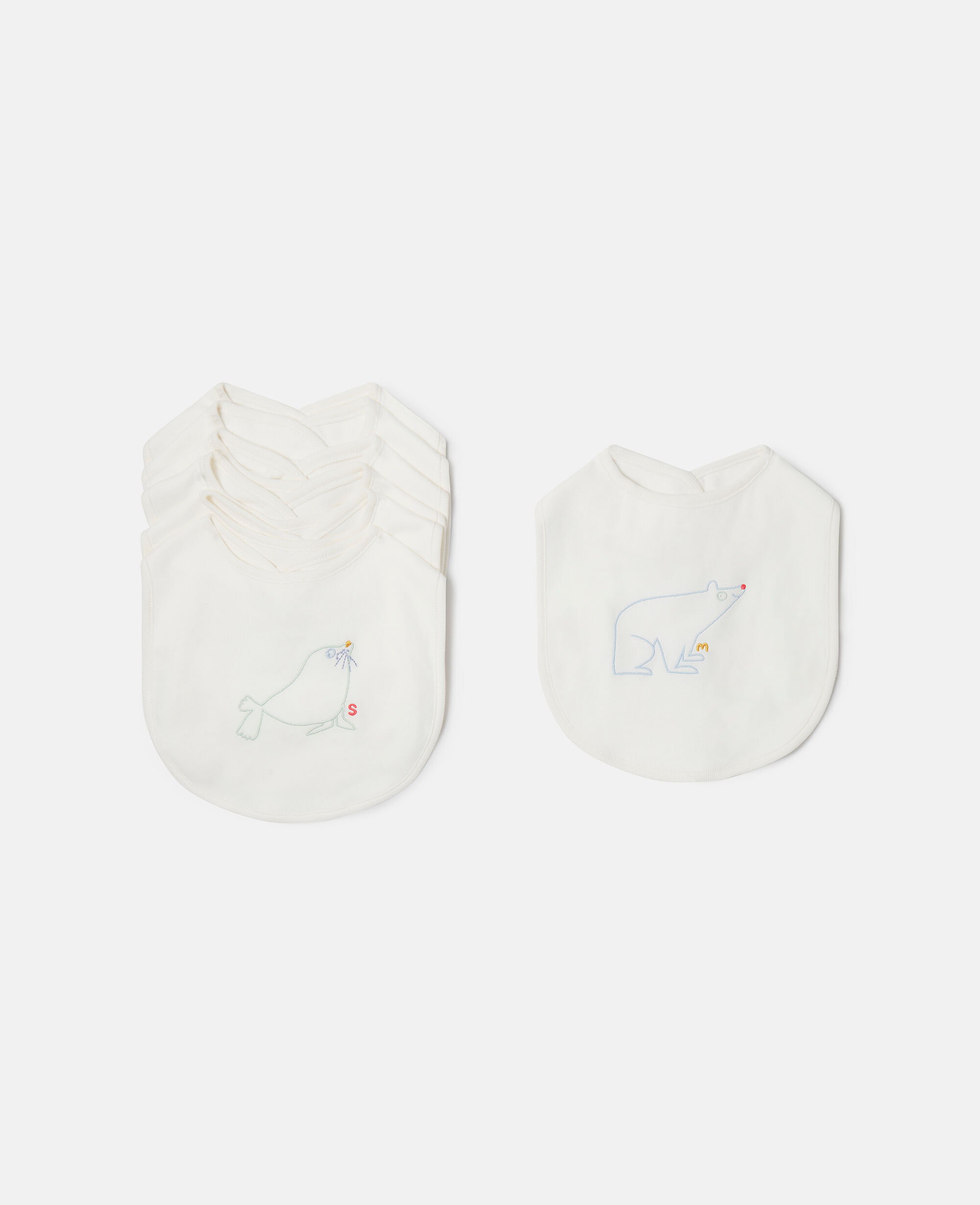 最大80％OFF - 『在庫ロス売買マーケット』 アニマル刺繍 ホワイト Women スタイ Stella | 7枚セット スタイ・よだれかけ