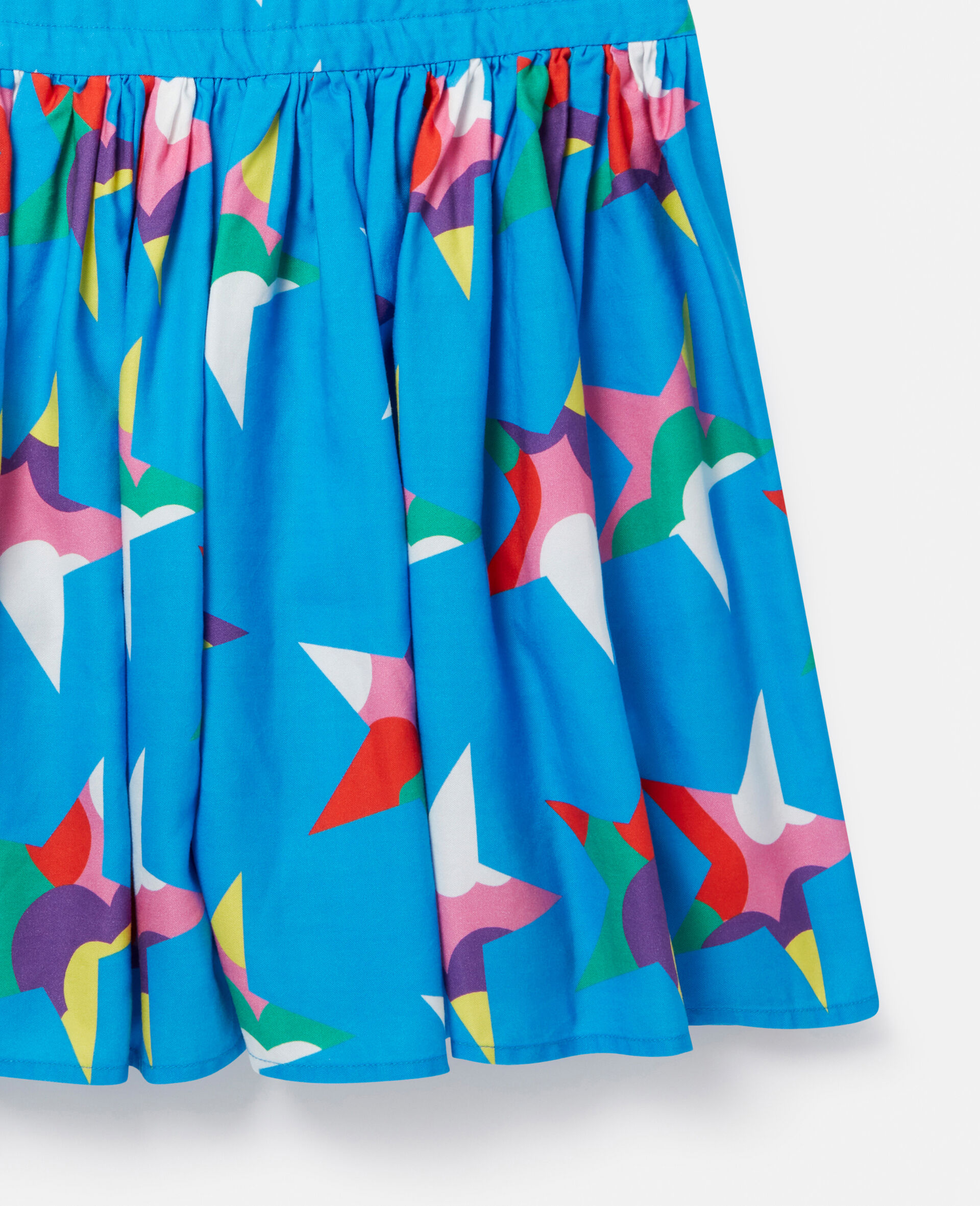 Star Print Sleeveless Shirt Dress-Blue-large image number 3