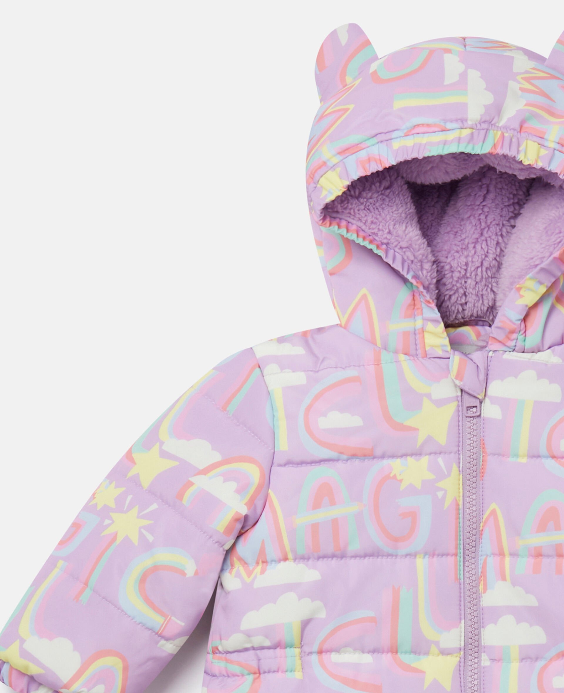 Rainbow Magic Print Hooded Pramsuit-Multicolour-large Rainbow Magic Print Hooded Pramsuit-Multicolour-large image number 1