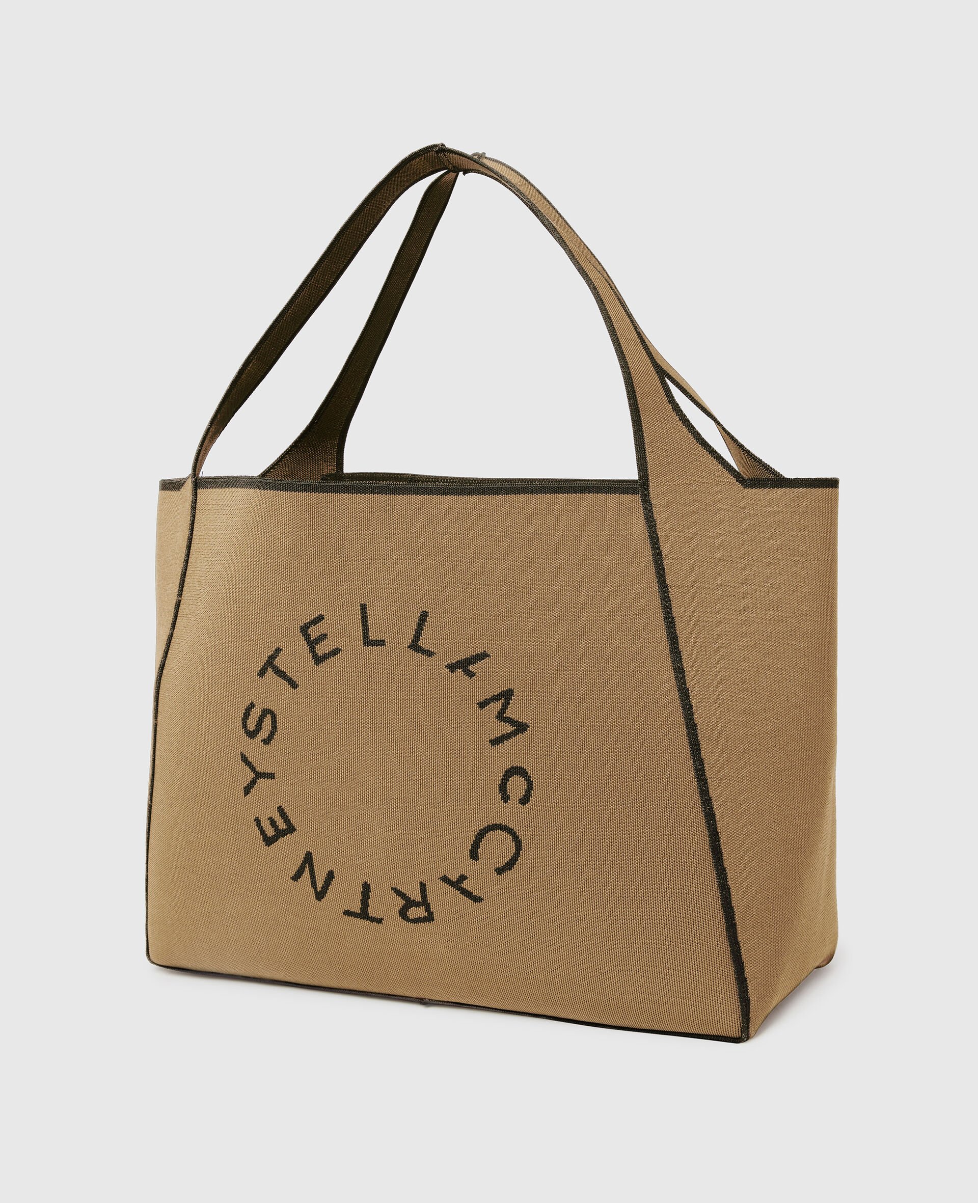 Logo Square Tote Bag-Beige-medium Logo Square Tote Bag-Beige-medium