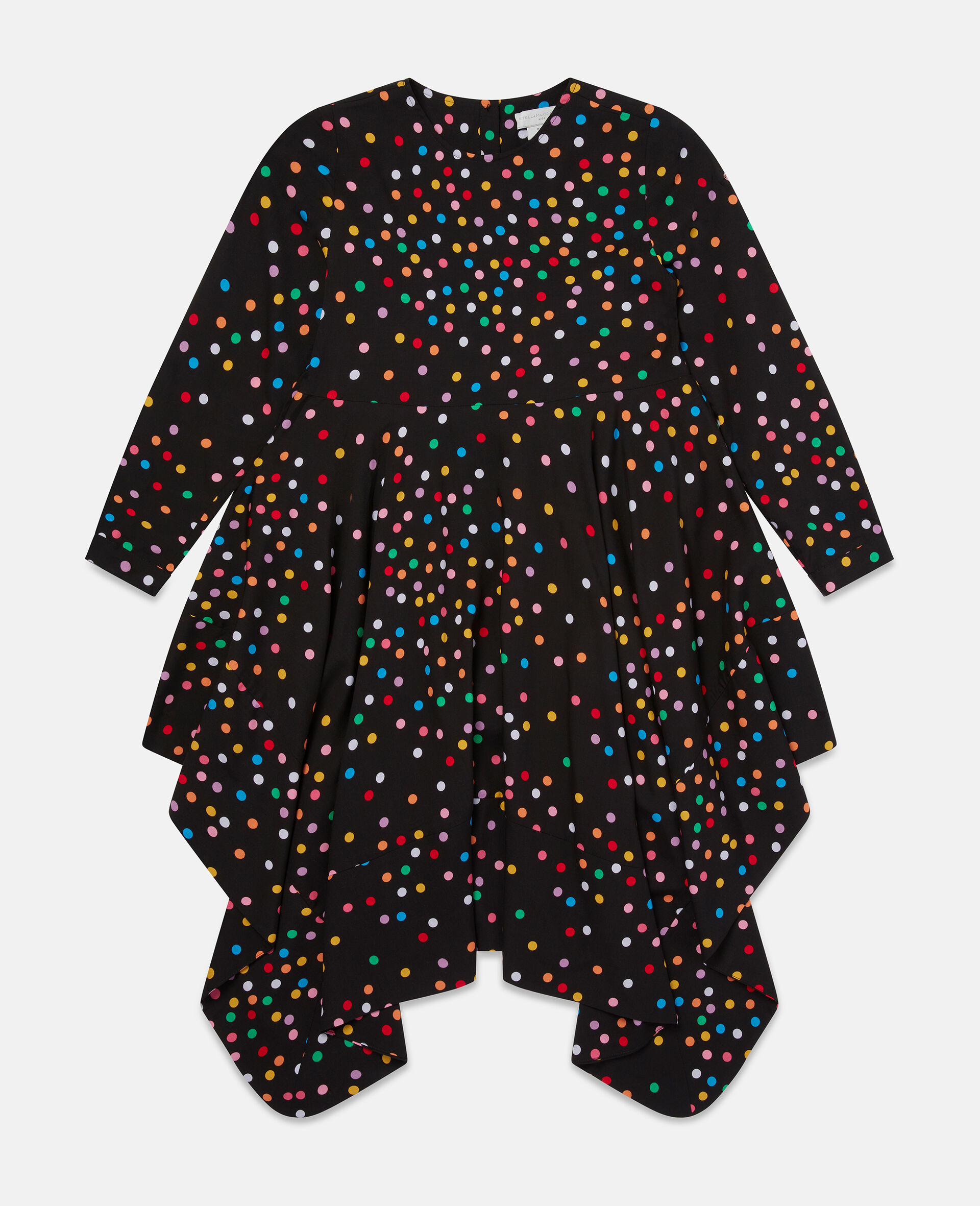 Rainbow Confetti Print Dress-Black-large image number 0