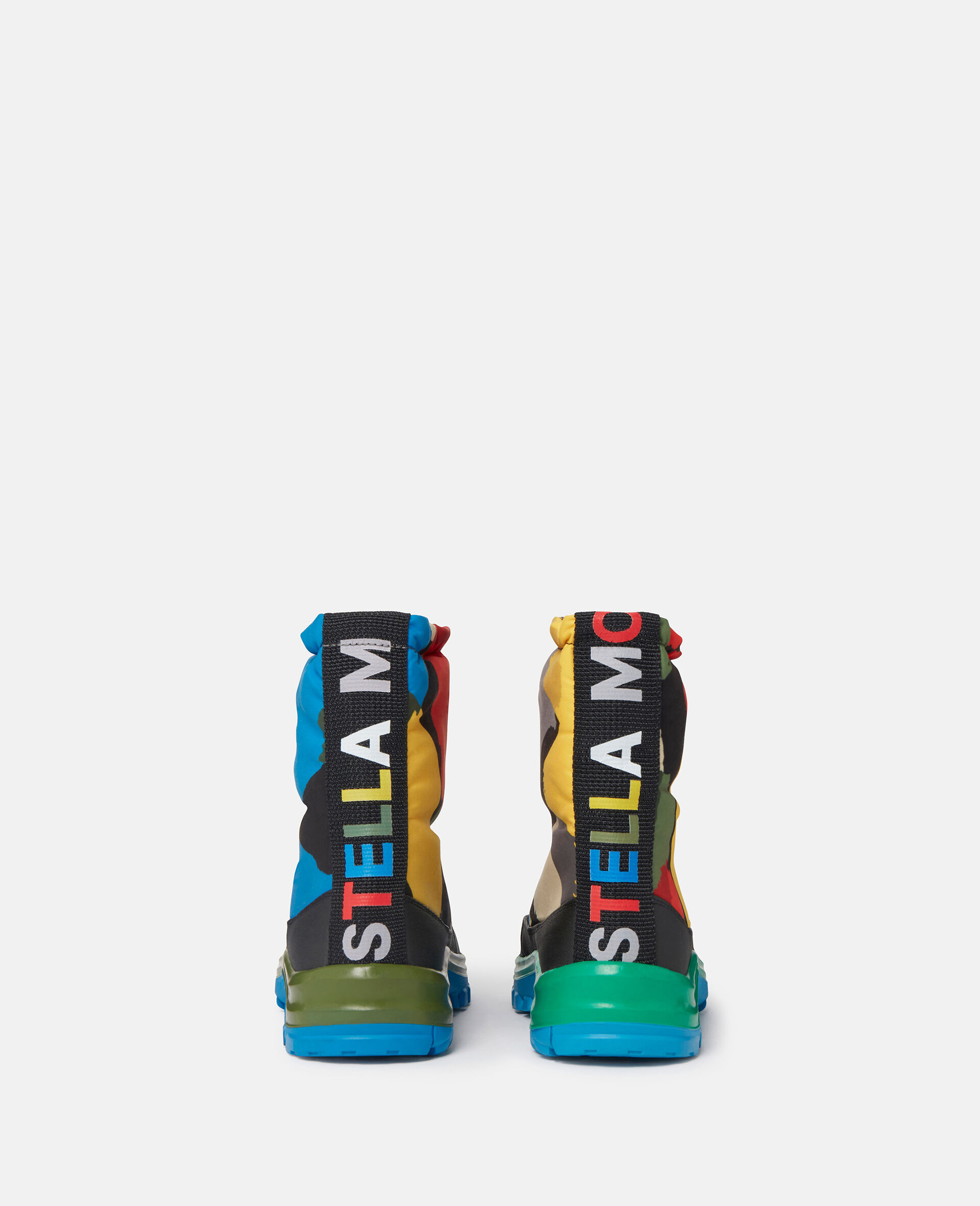 Logo Tape Smudge Print Padded Wellies-Multicolour-large image number 2