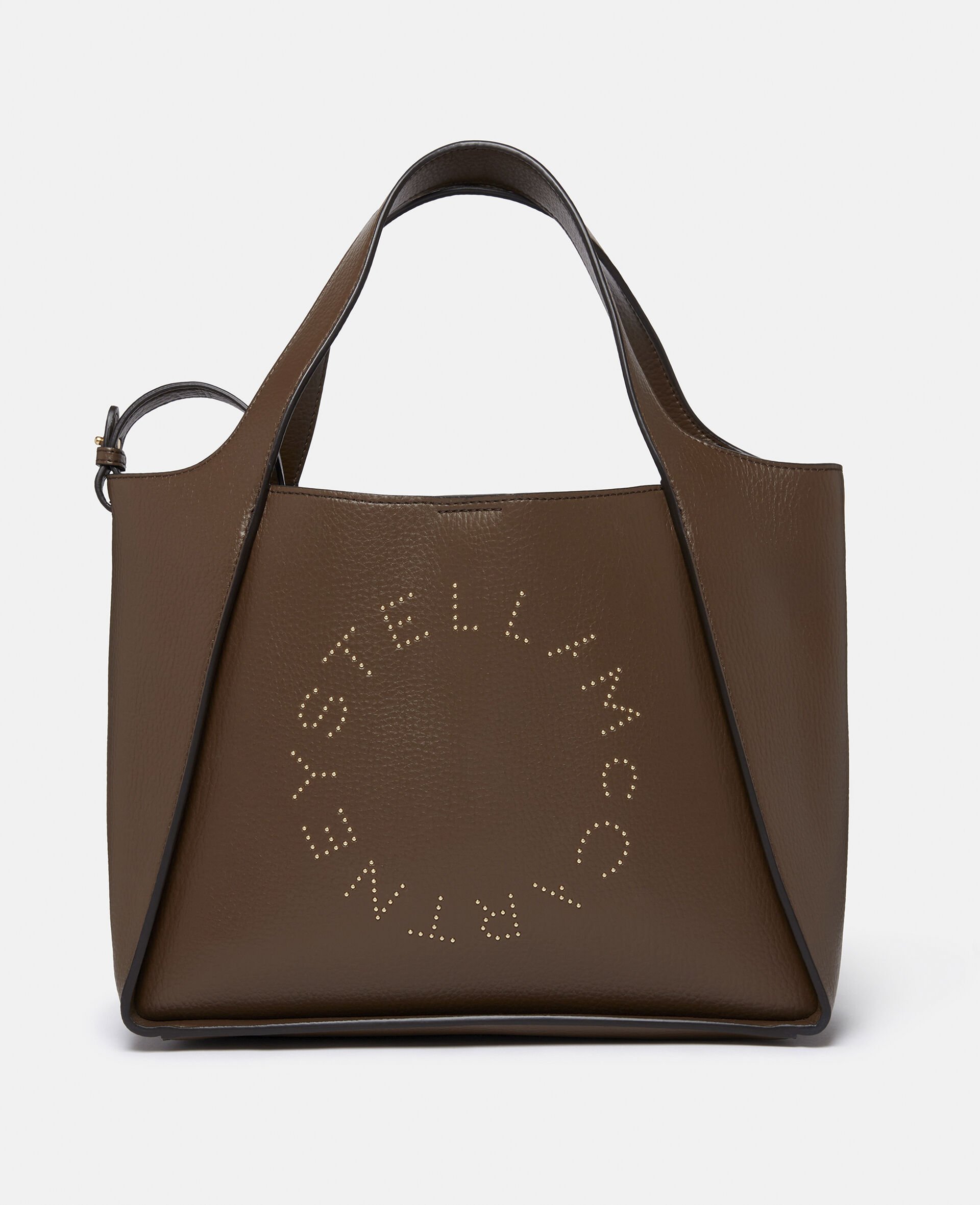 Logo Top Handle Crossbody Tote Bag-Brown-medium