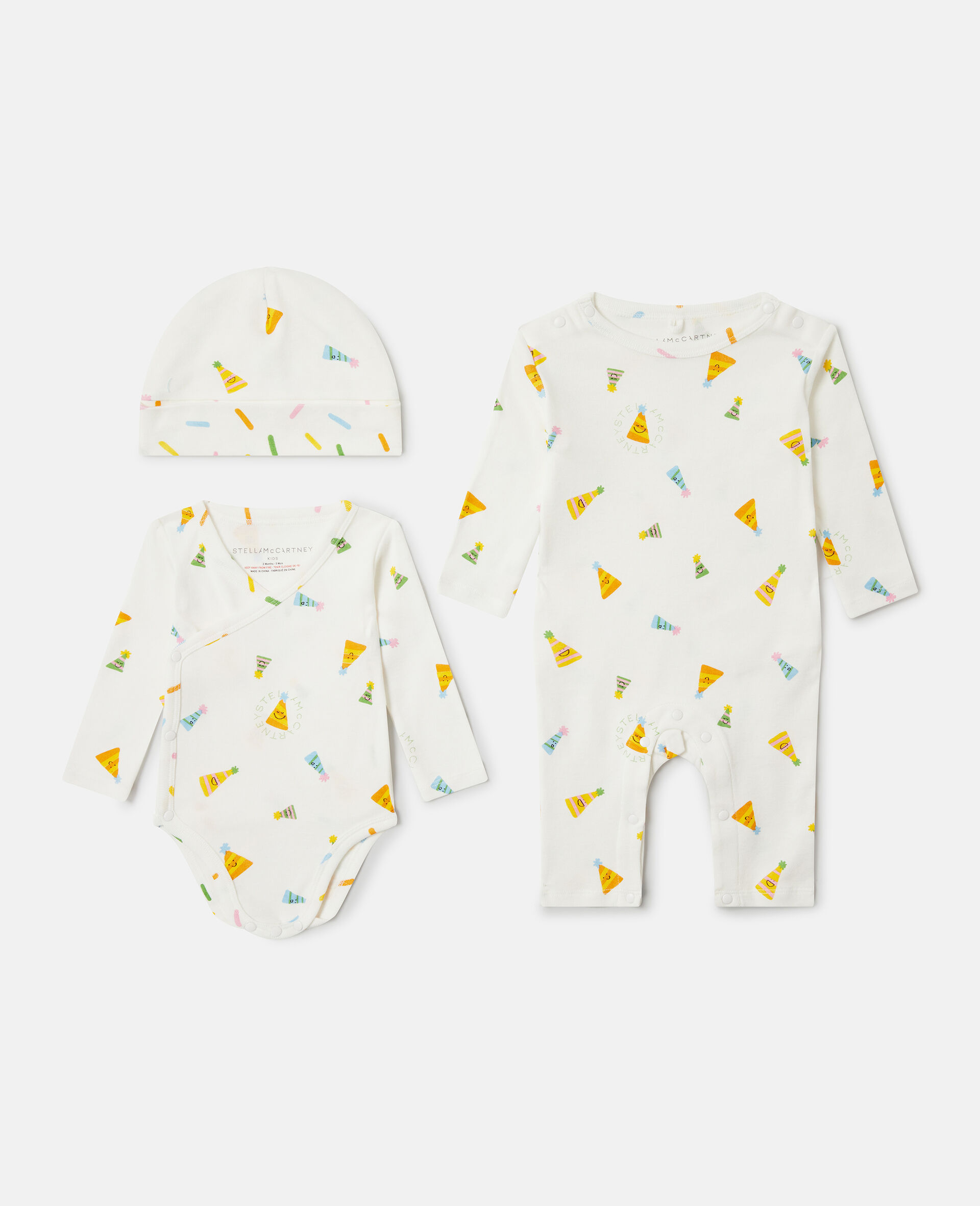 Party Hat Print Gift Set-White-large image number 2