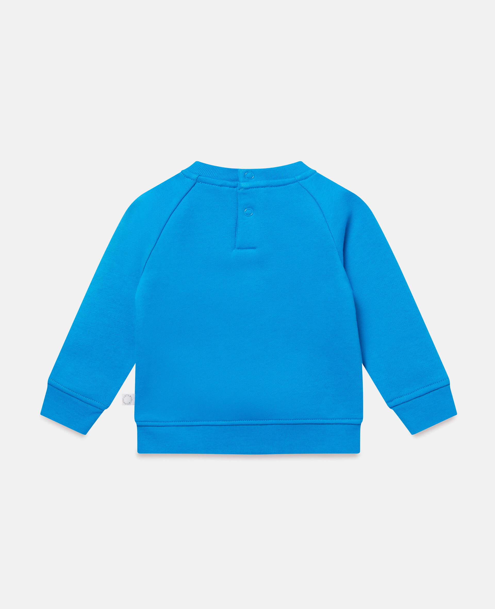 Cotton Fleece Apple and Worm Print Sweatshirt-Blue-large image number 3