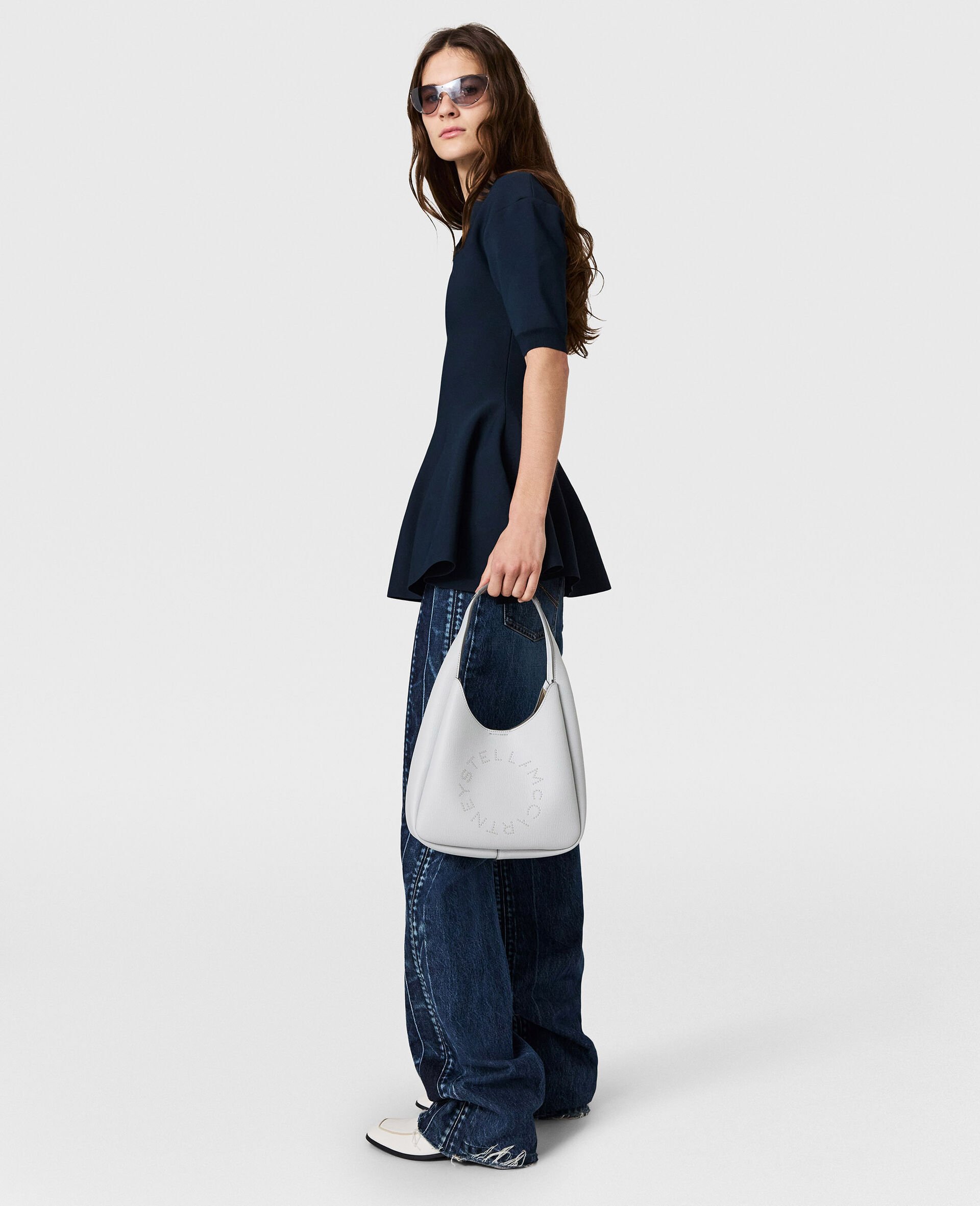 Polo a basque en maille compacte-Bleu-large image number 2