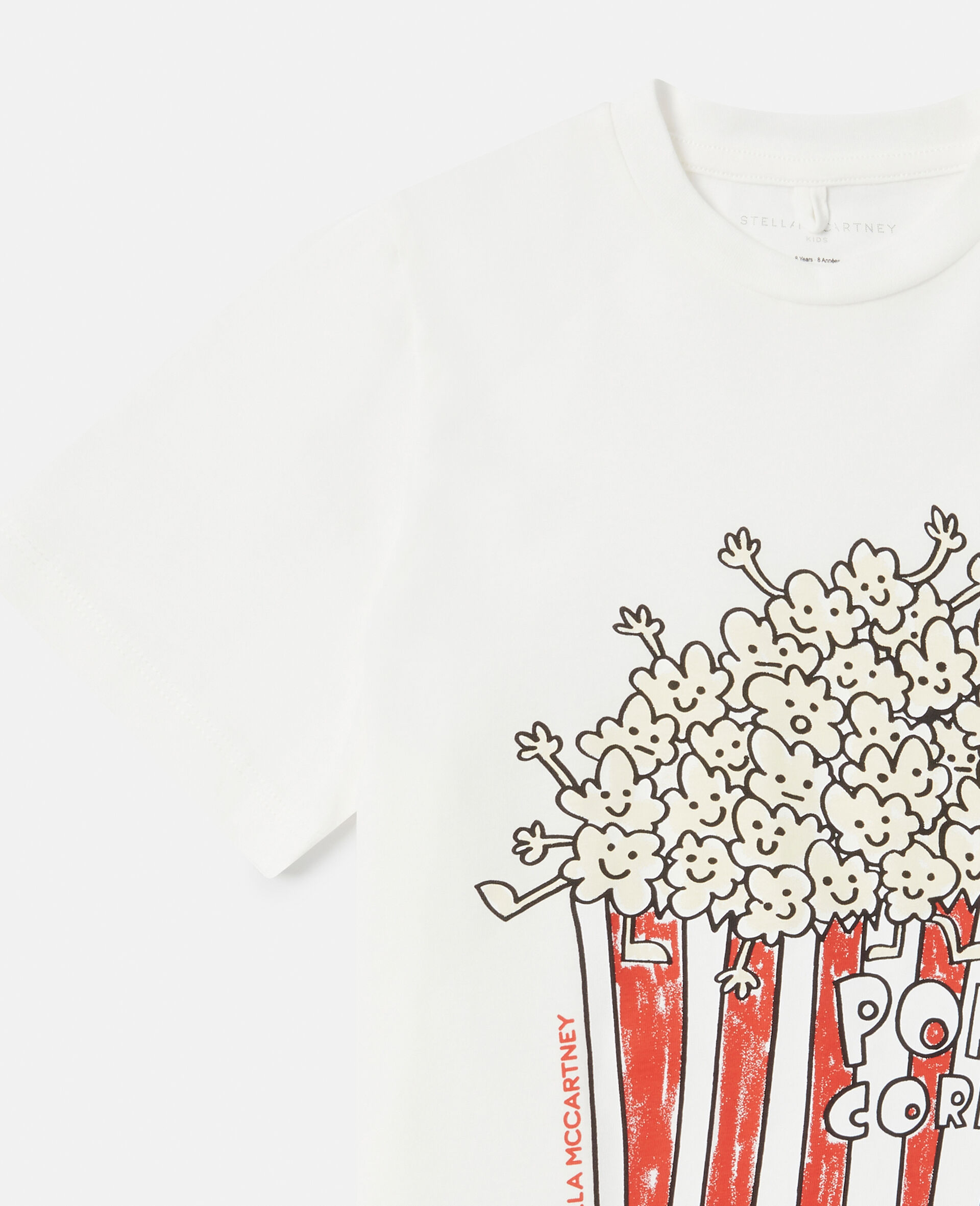 Popcorn Print T-Shirt-White-large image number 1