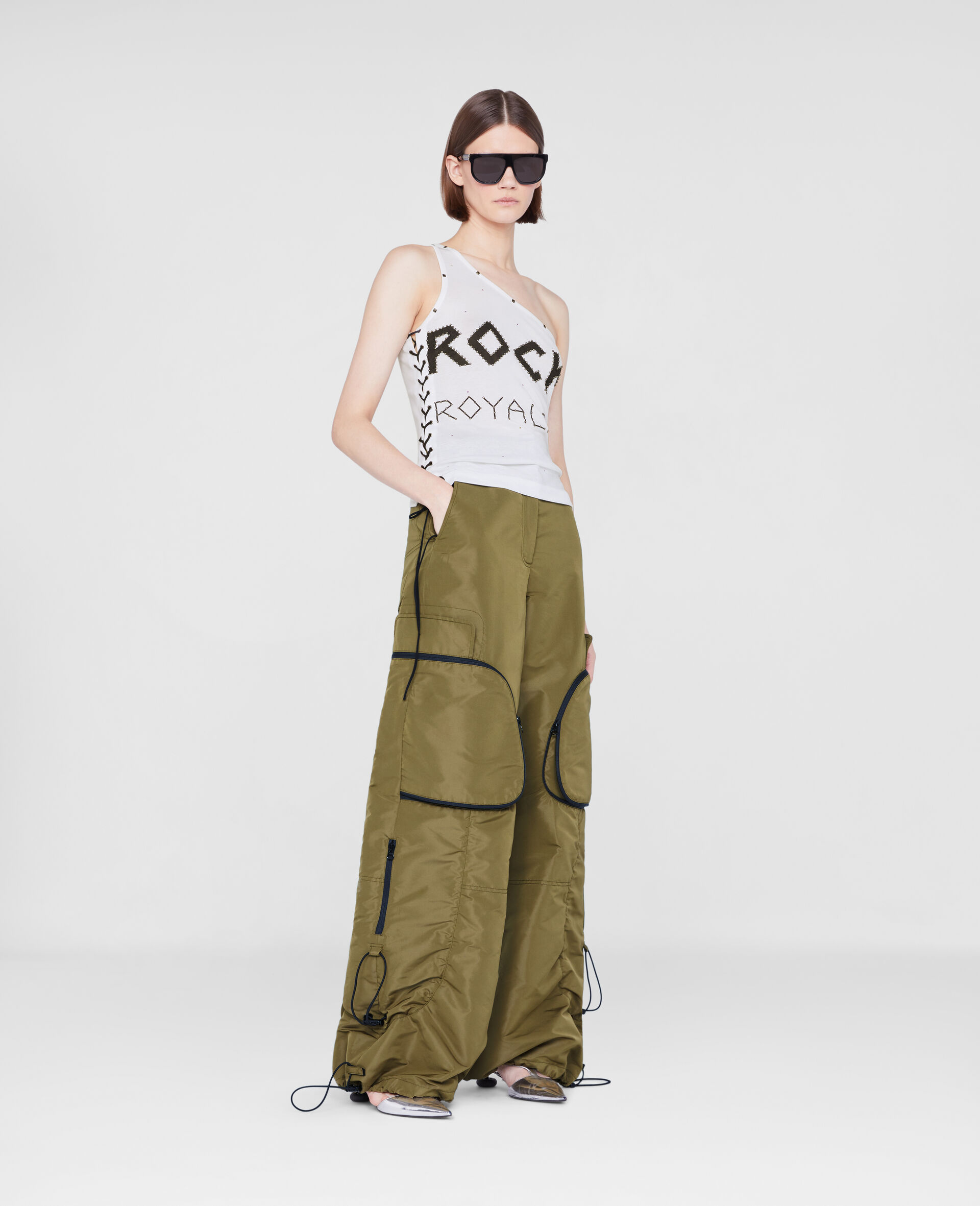 Rock Royalty One-Shoulder T-Shirt-White-large image number 2