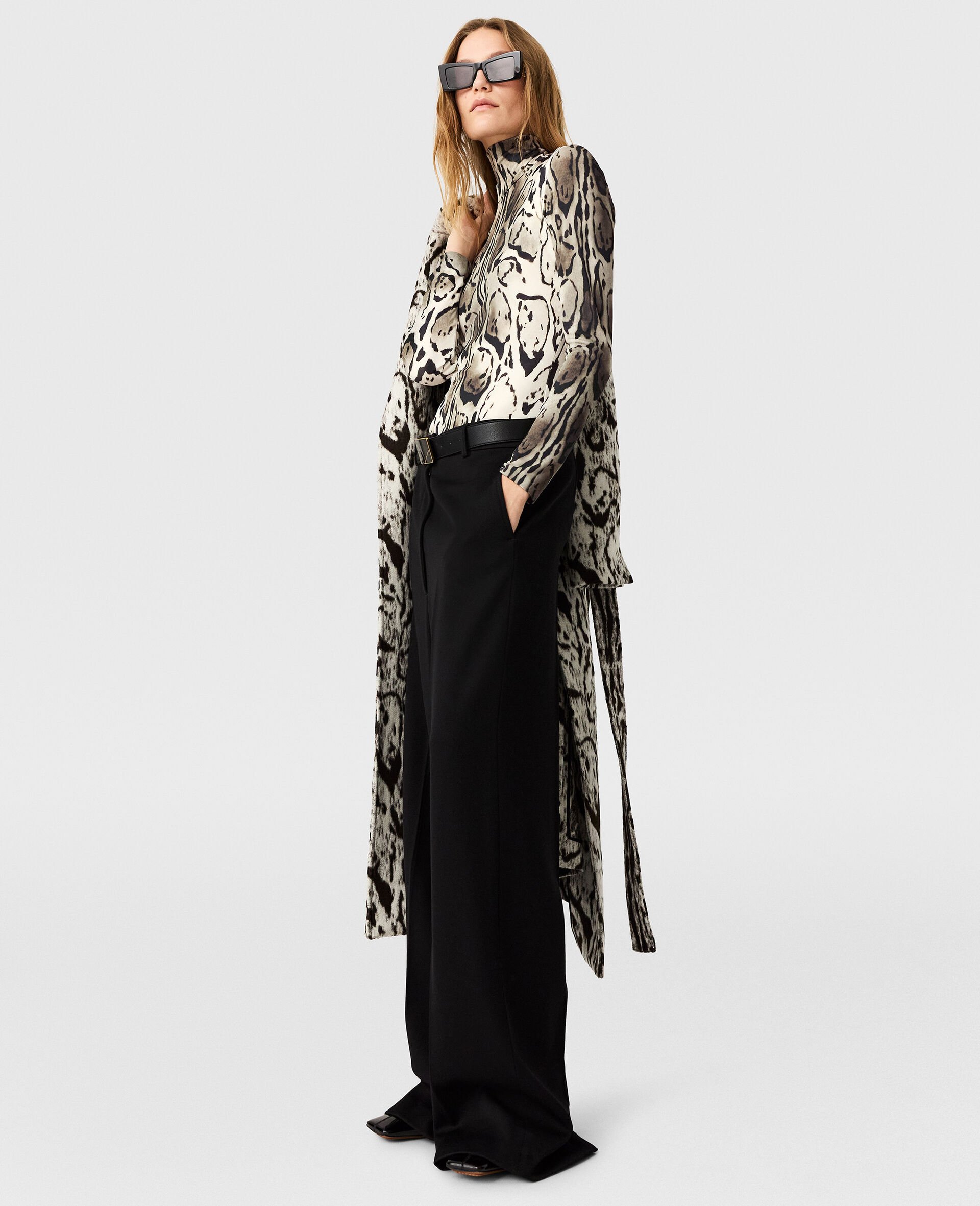 Cloud Leopard High-Neck Bodysuit-Grey-large image number 2