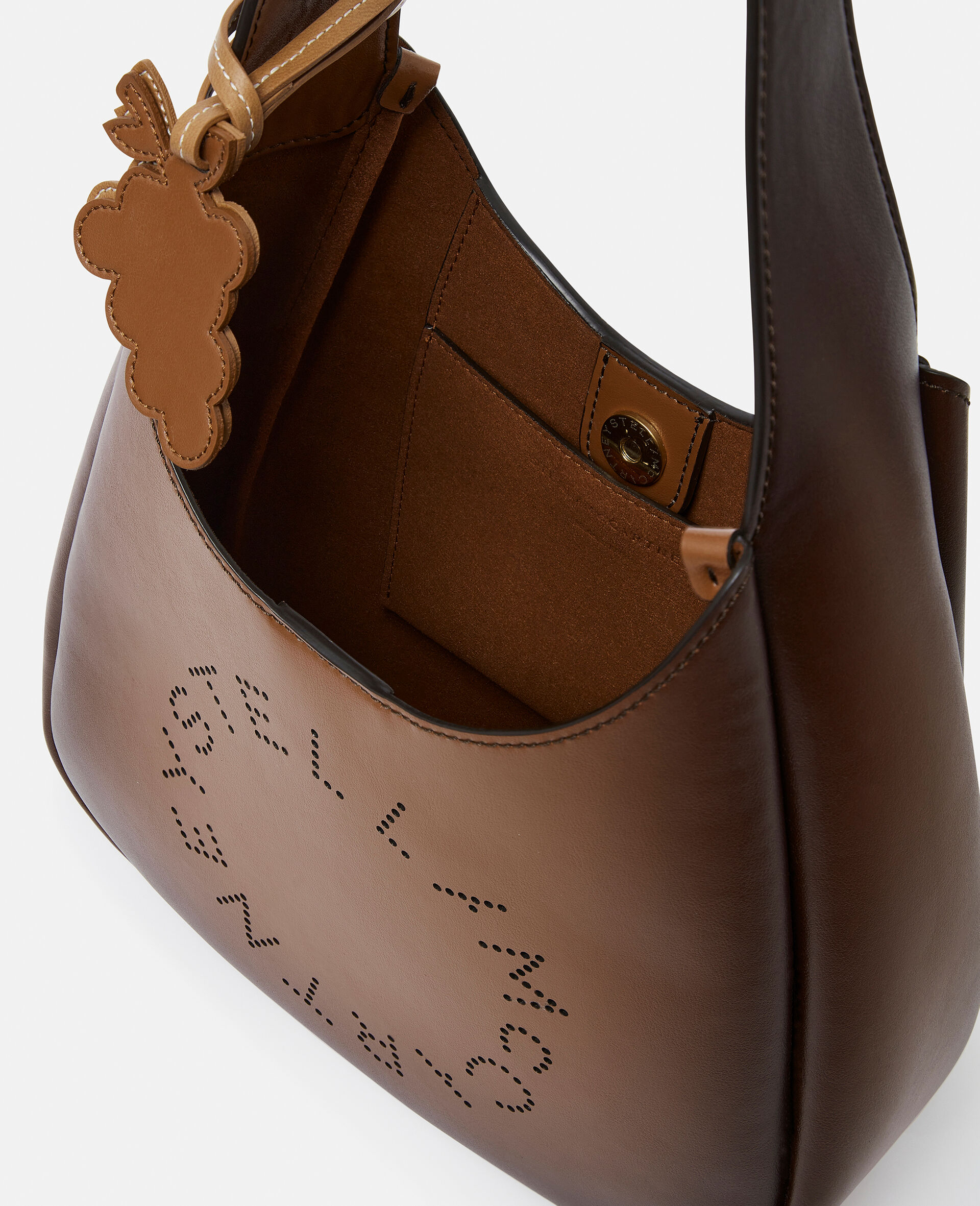 Logo Slouchy Hobo Tote Bag-Brown-large image number 3