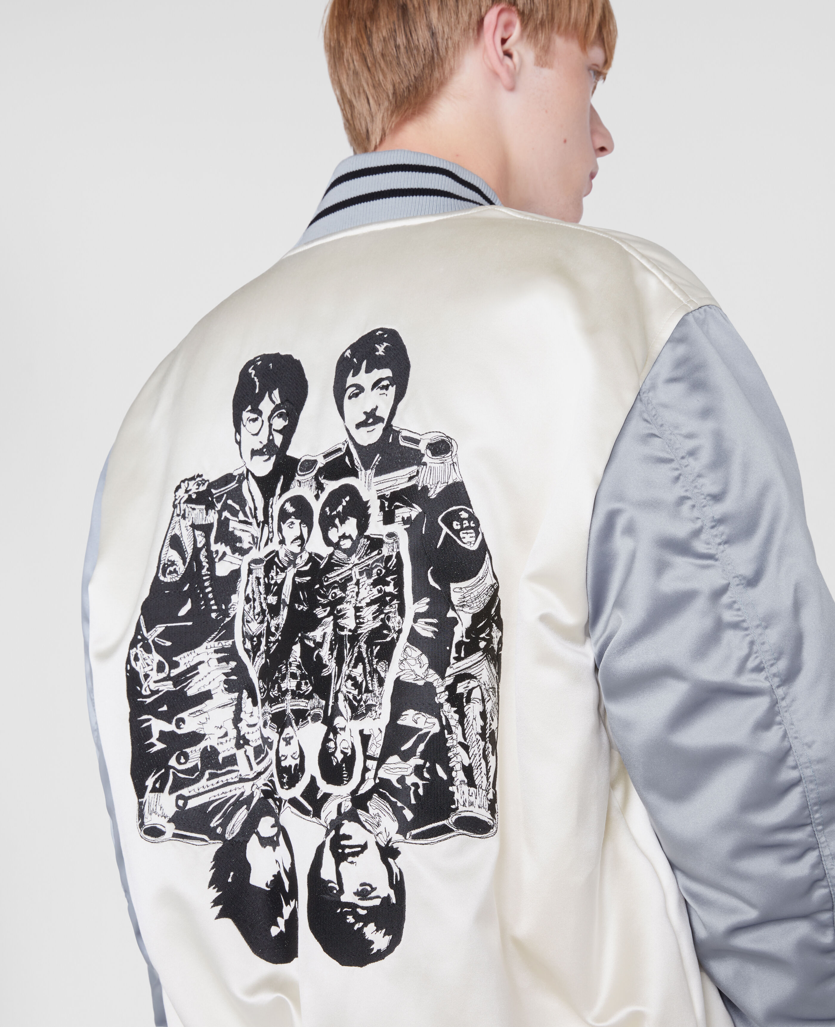 Stella McCartney + The Beatles Get Back ボンバージャケット Unisex Cream Get Back Satin Bomber Jacket | Stella McCartney US