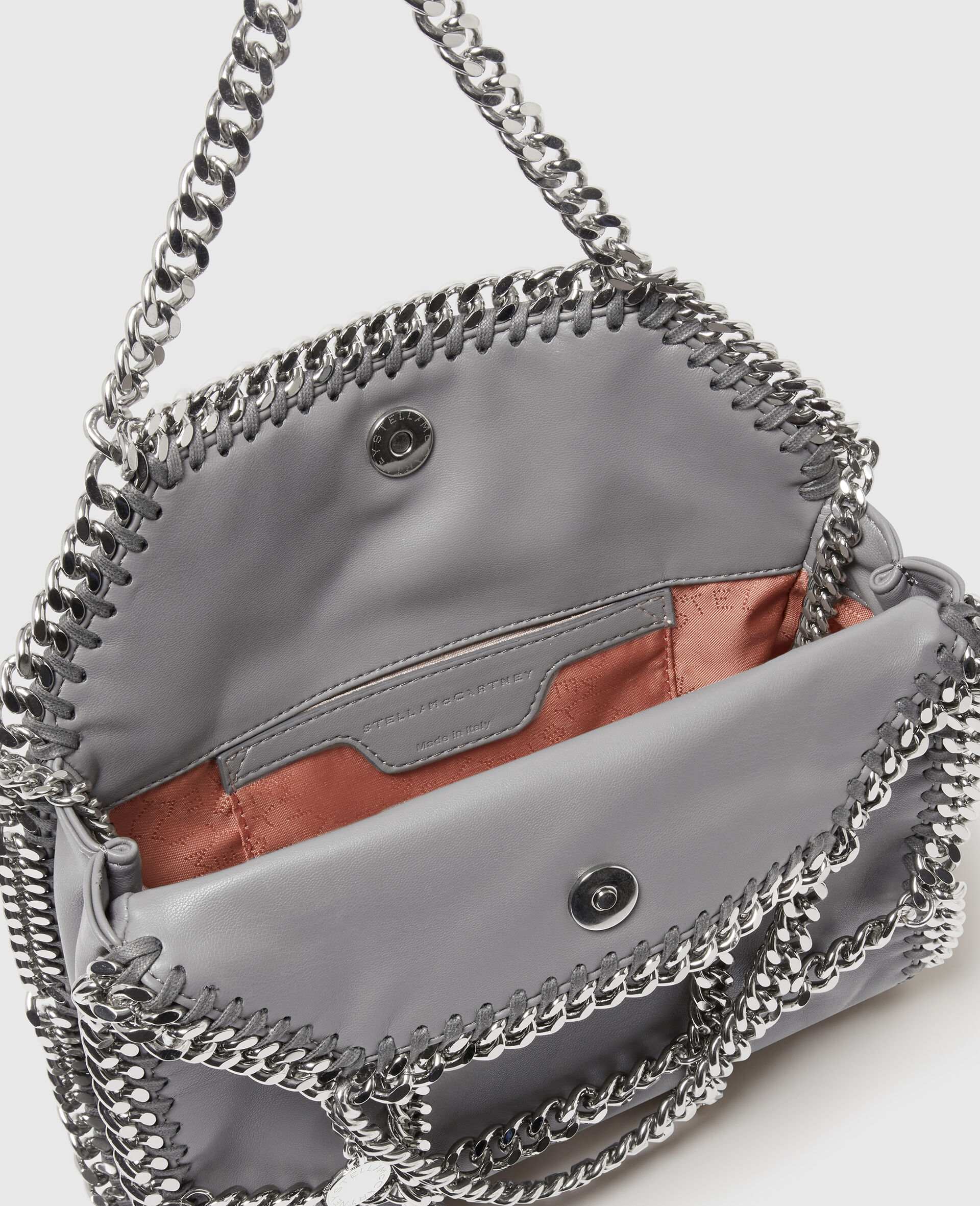 Borsa Tote Mini Falabella con Gabbia a Catena Edizione Limitata-Grigio-large image number 4