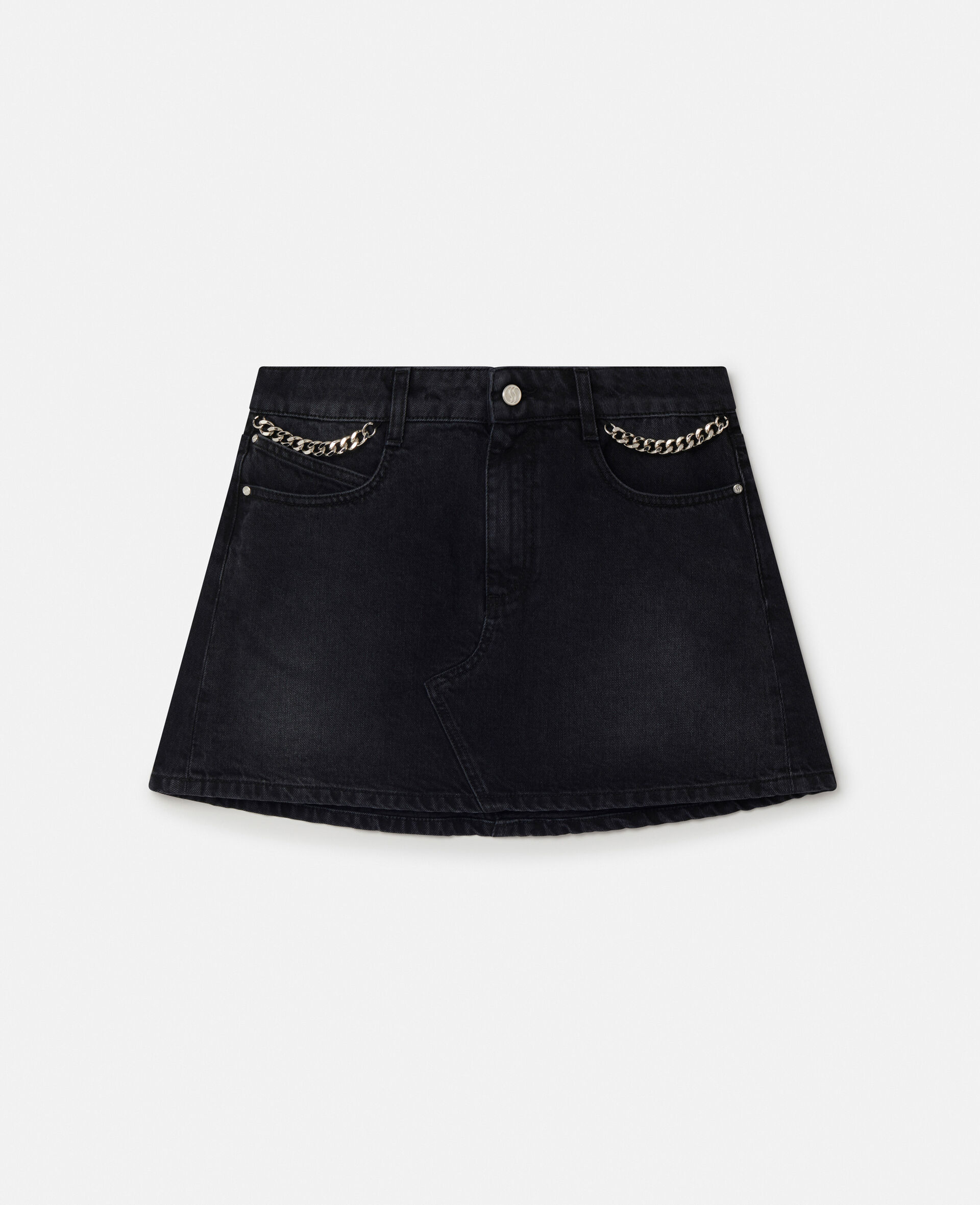 Falabella Denim Mini Skirt-Black-large image number 0