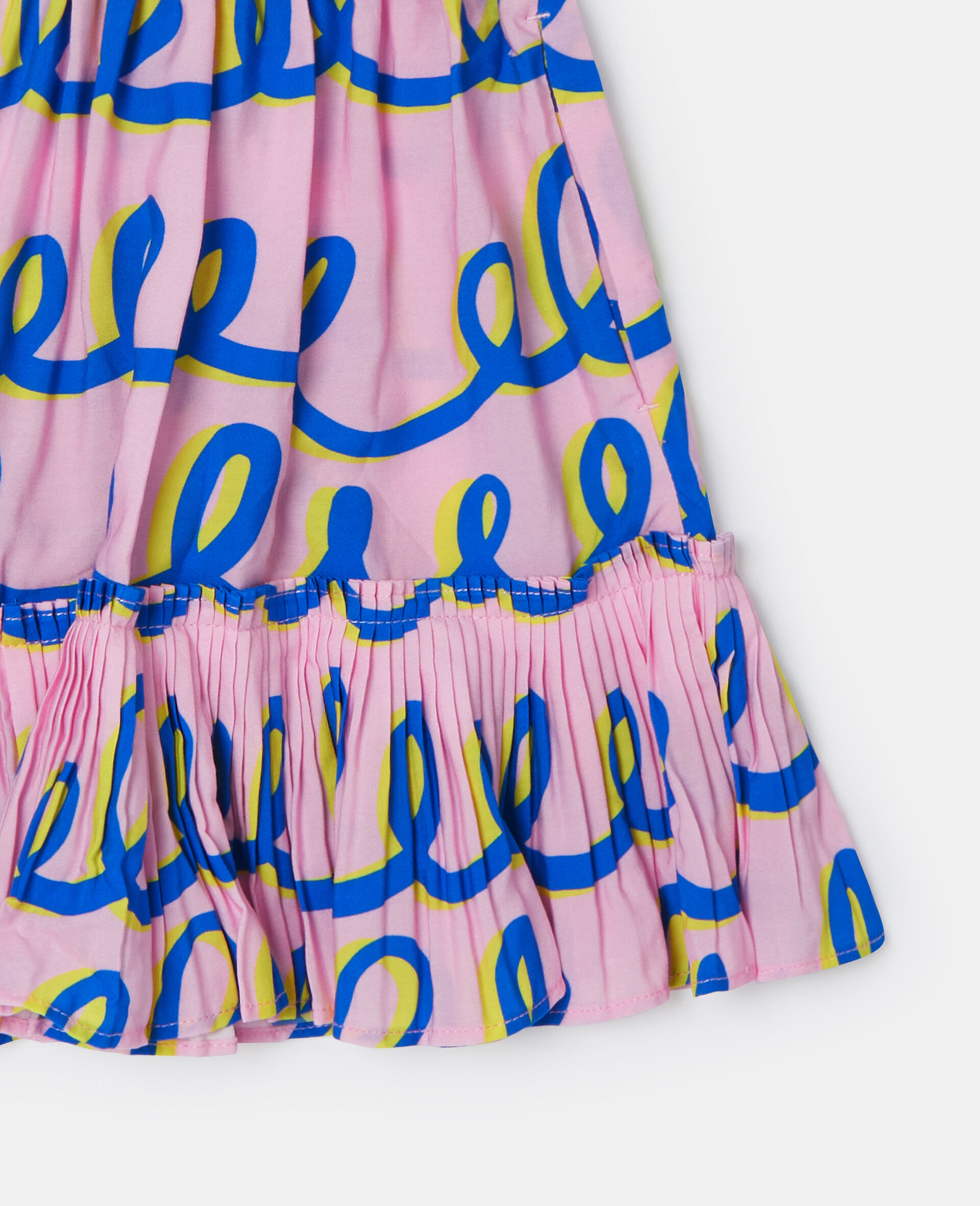 Swirling PatternPleated Skirt-Pink-large image number 3