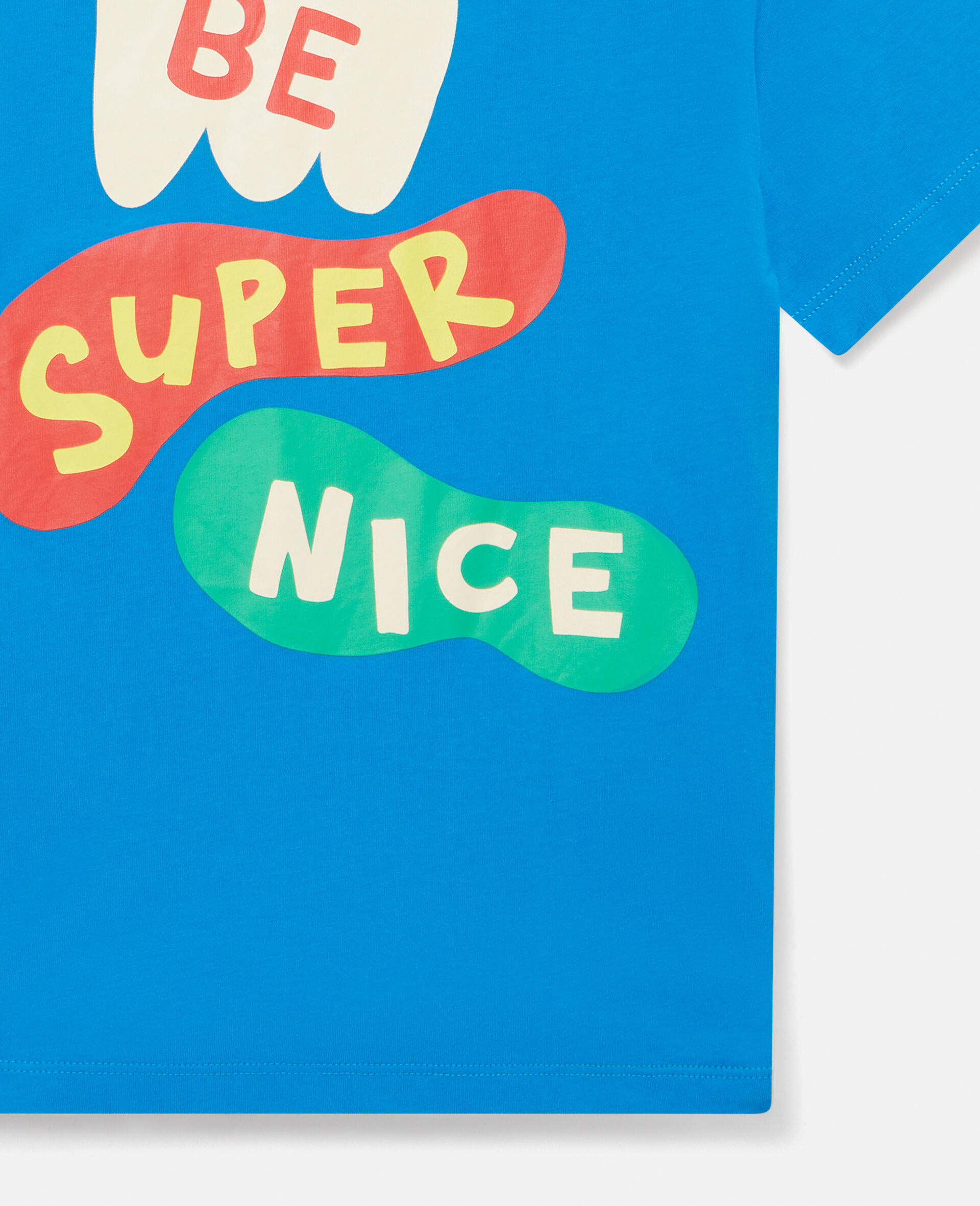 Be Super Nice Print Cotton T‐Shirt-Blue-large image number 1