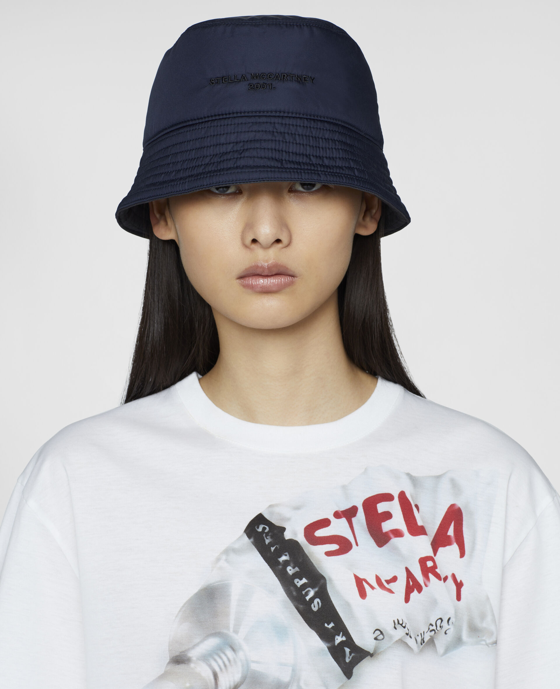 Logo Puffy Eco Nylon Reversible Bucket Hat-Black-large image number 1