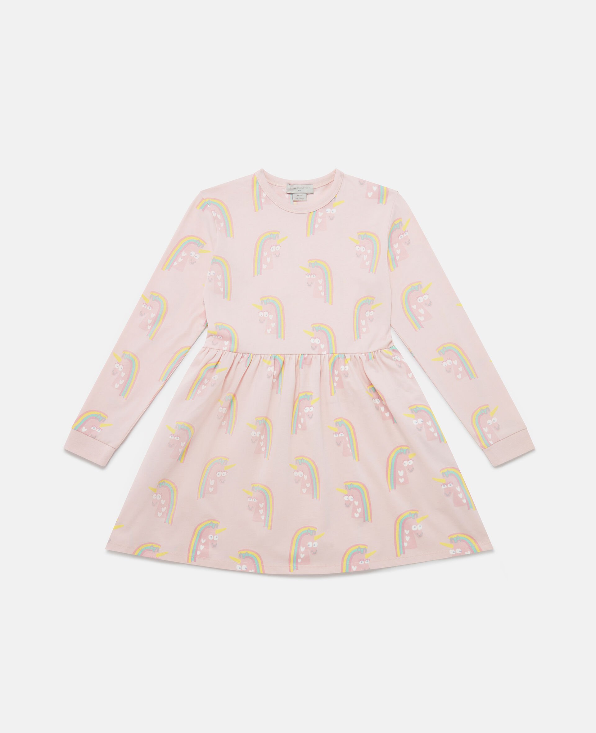 Rainbow Unicorn Print Skater Dress-Multicolour-large image number 0