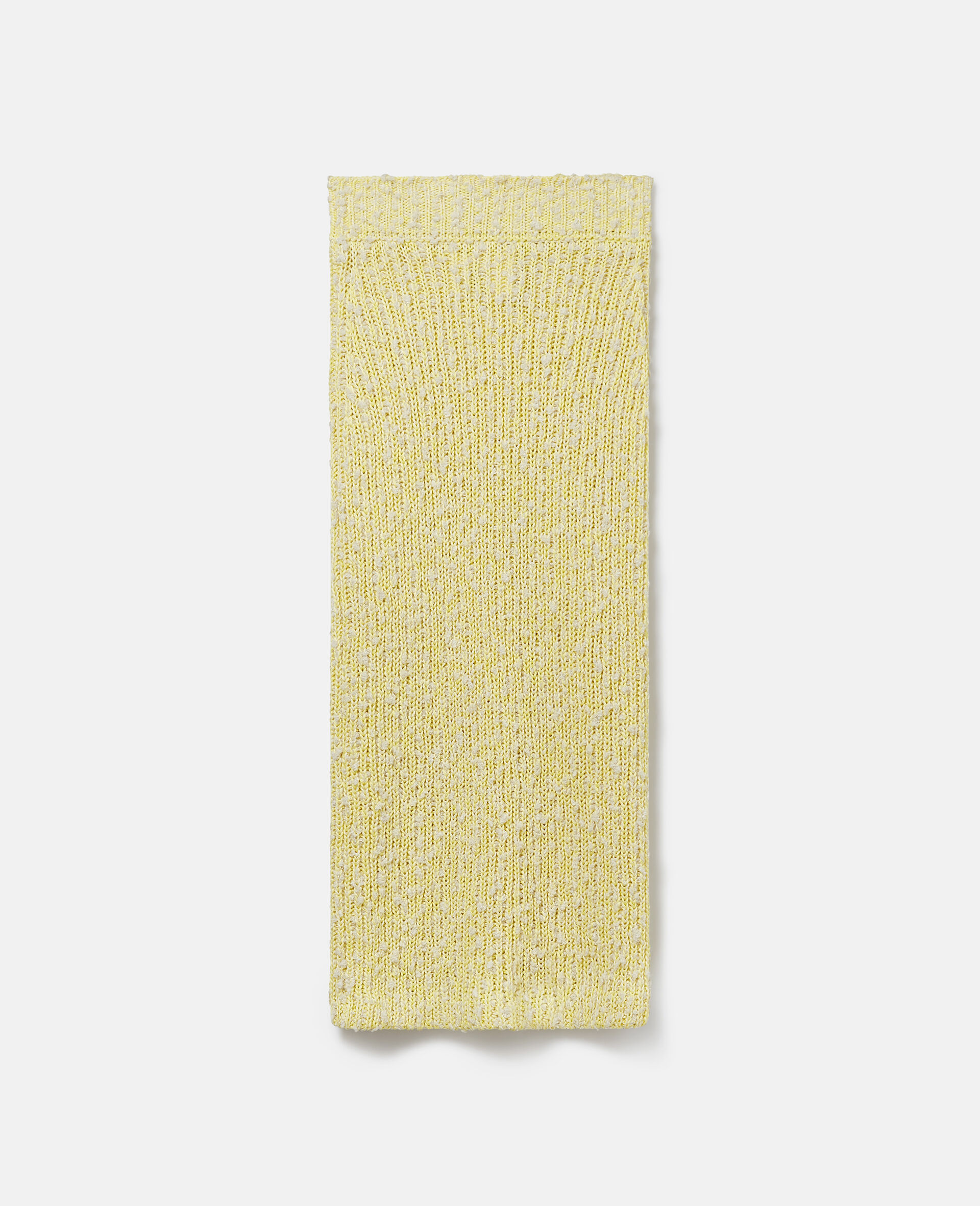 Jupe mi-longue en maille texturée de coton-Jaune-medium