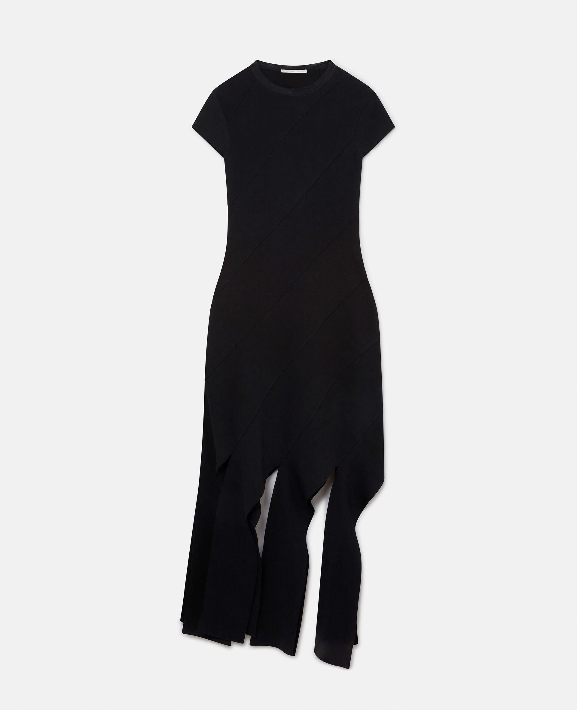 Compact Knit Midi Dress-Black-large image number 0