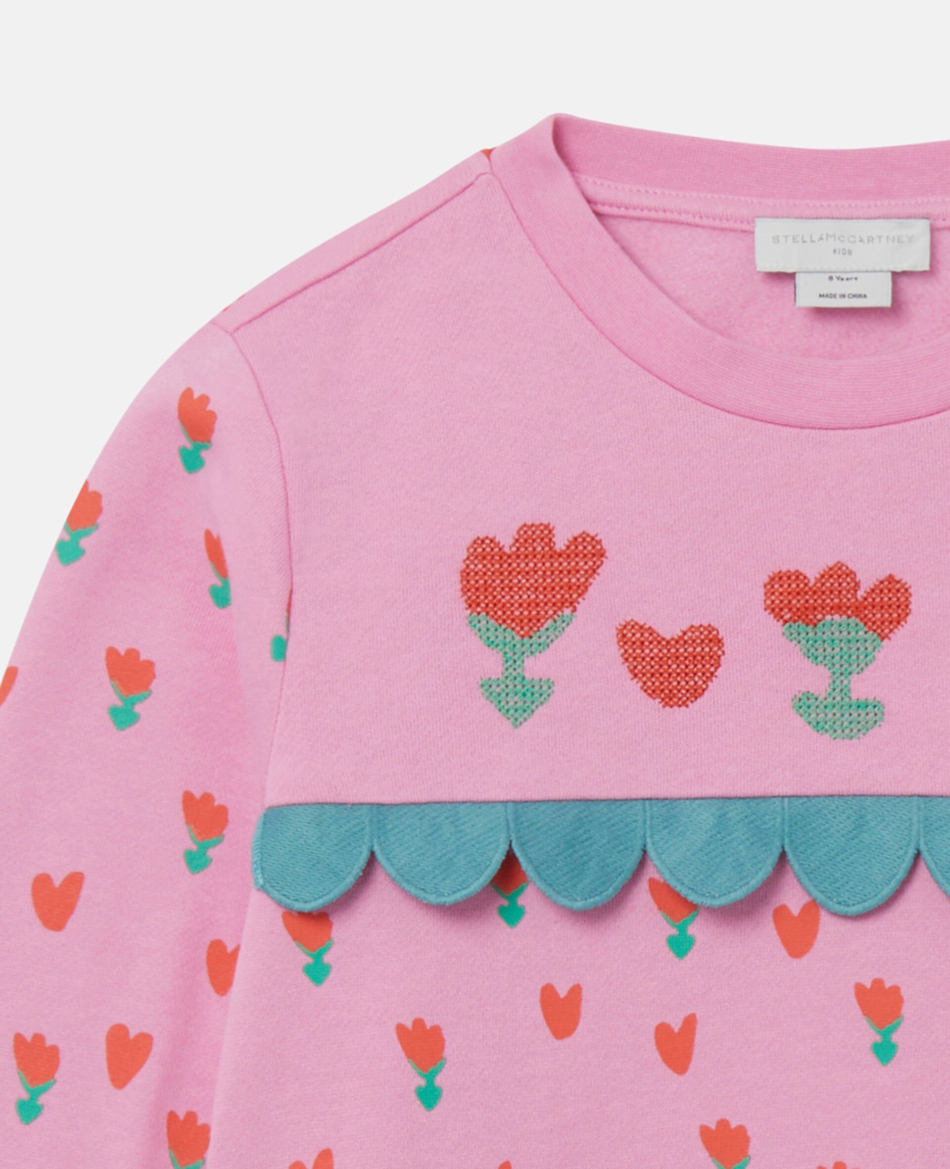 Tulip Print Sweatshirt-Pink-large Tulip Print Sweatshirt-Pink-large image number 1