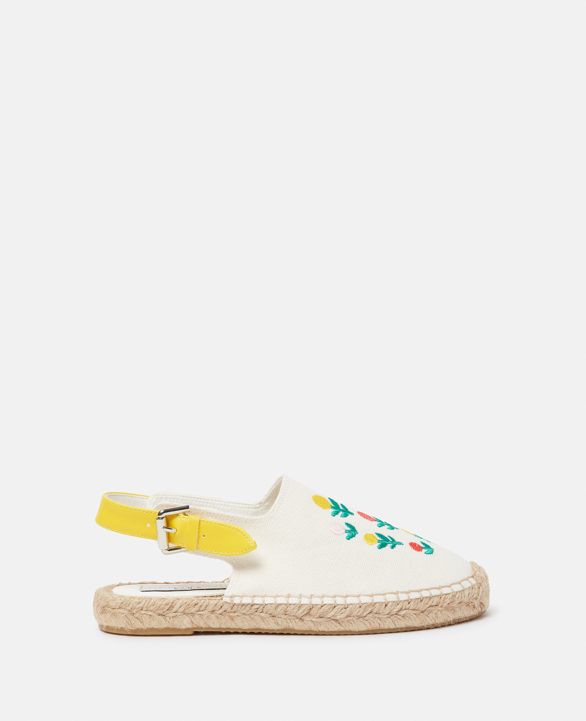Flower Embroidery Espadrille Sandals-White-large image number 0
