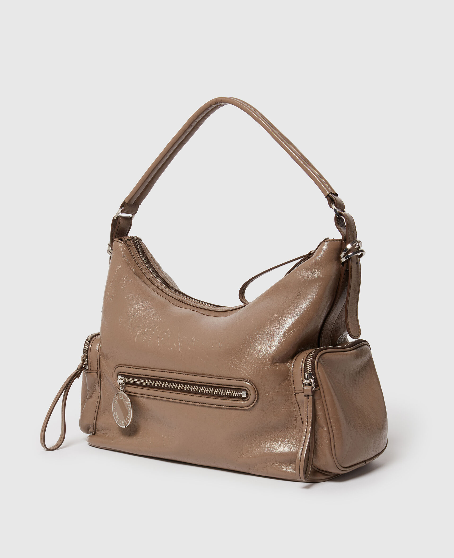 Dartmoor Cracked Patent Shoulder Bag-Grey-large image number 2