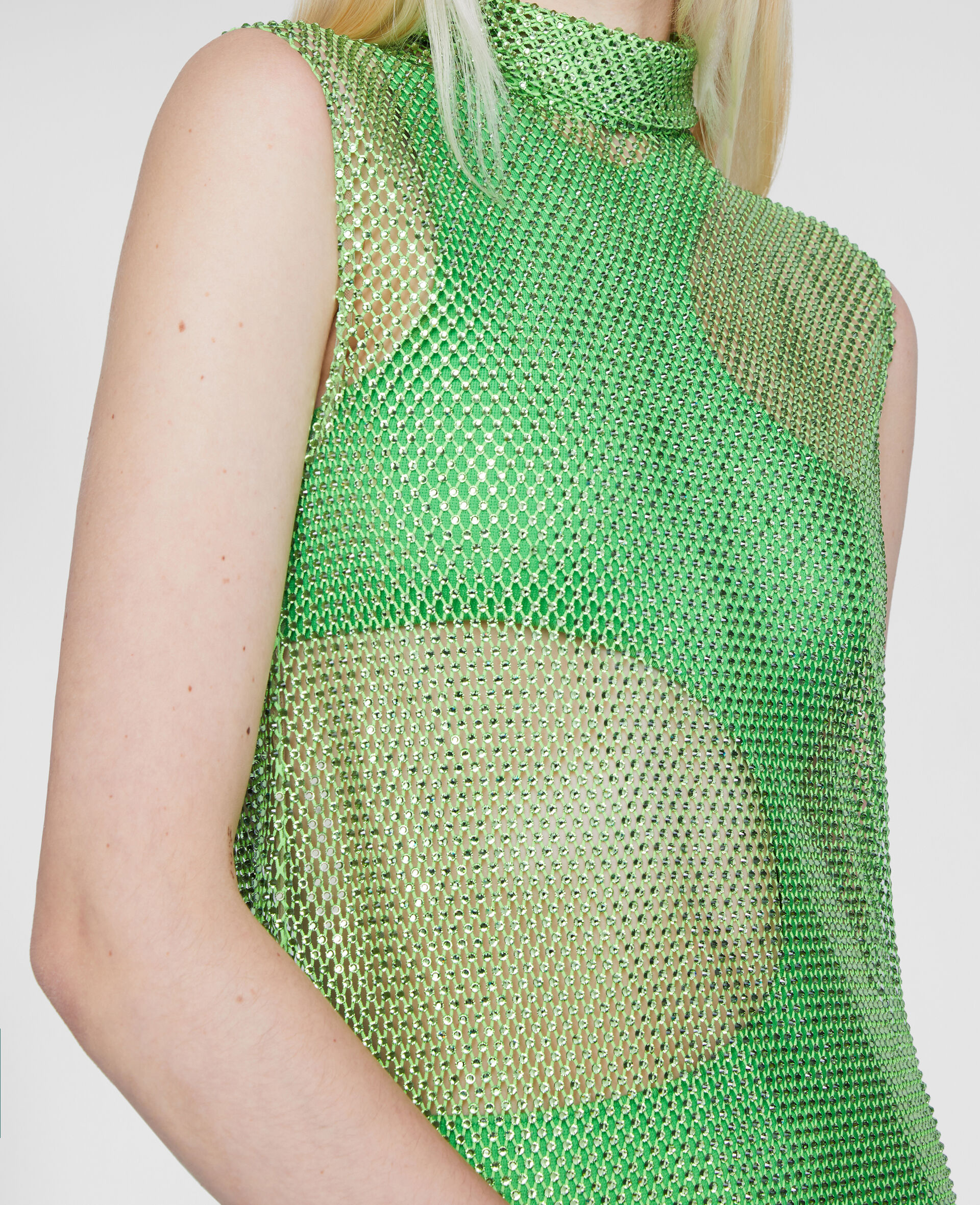 Women Fluo Green Transparent Crystal Maxi Dress | Stella McCartney IE