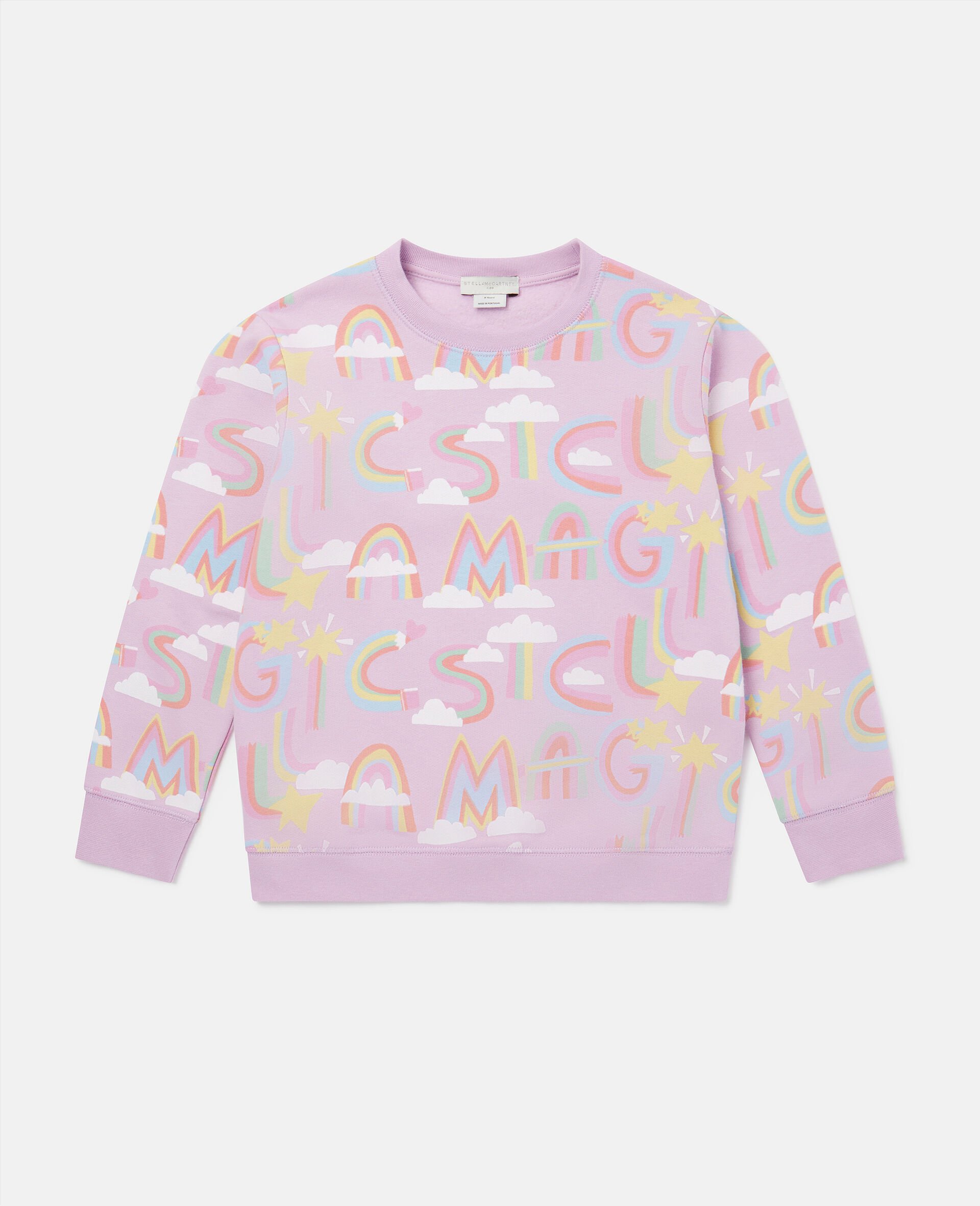 Rainbow Magic Print Sweatshirt-Purple-large image number 0
