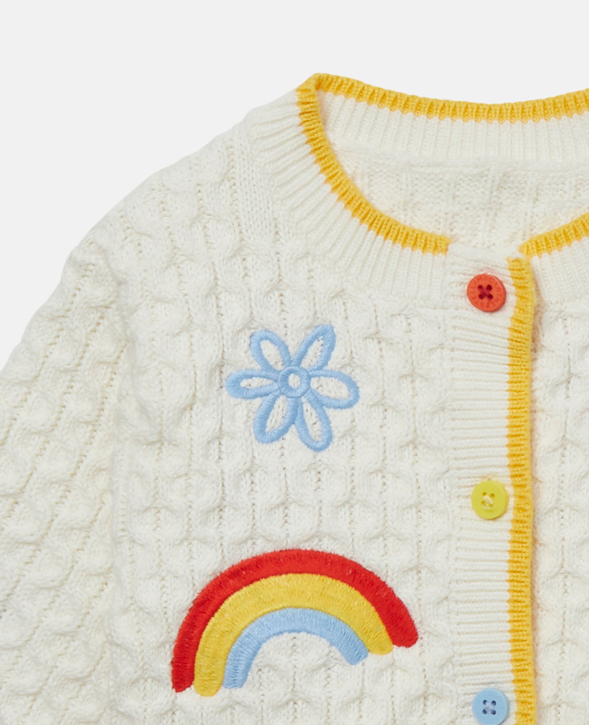 Doodle Embroidery Cardigan-Cream-large image number 1