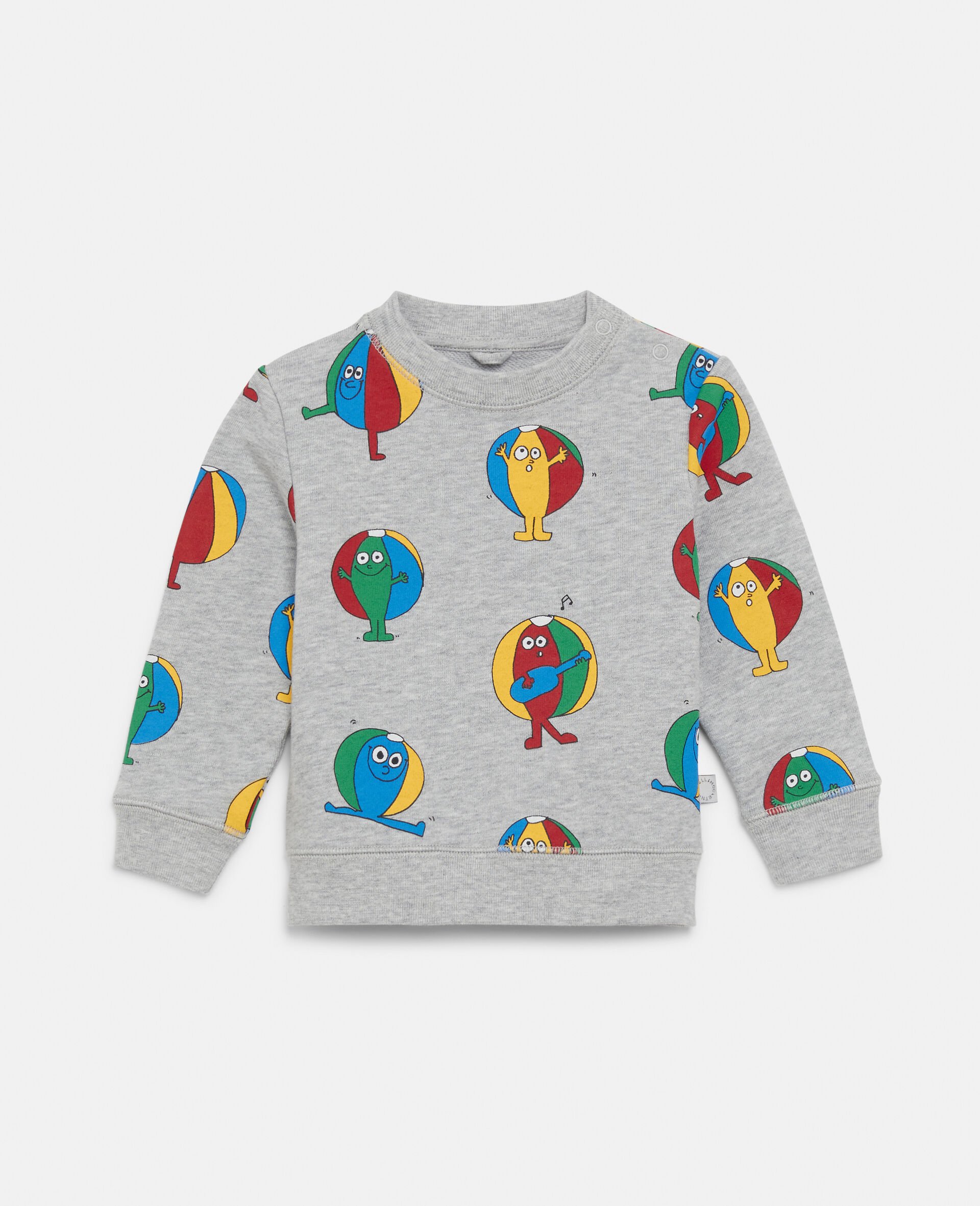 Sweat-shirt en polaire à motif ballons de plage-Gris-large image number 0