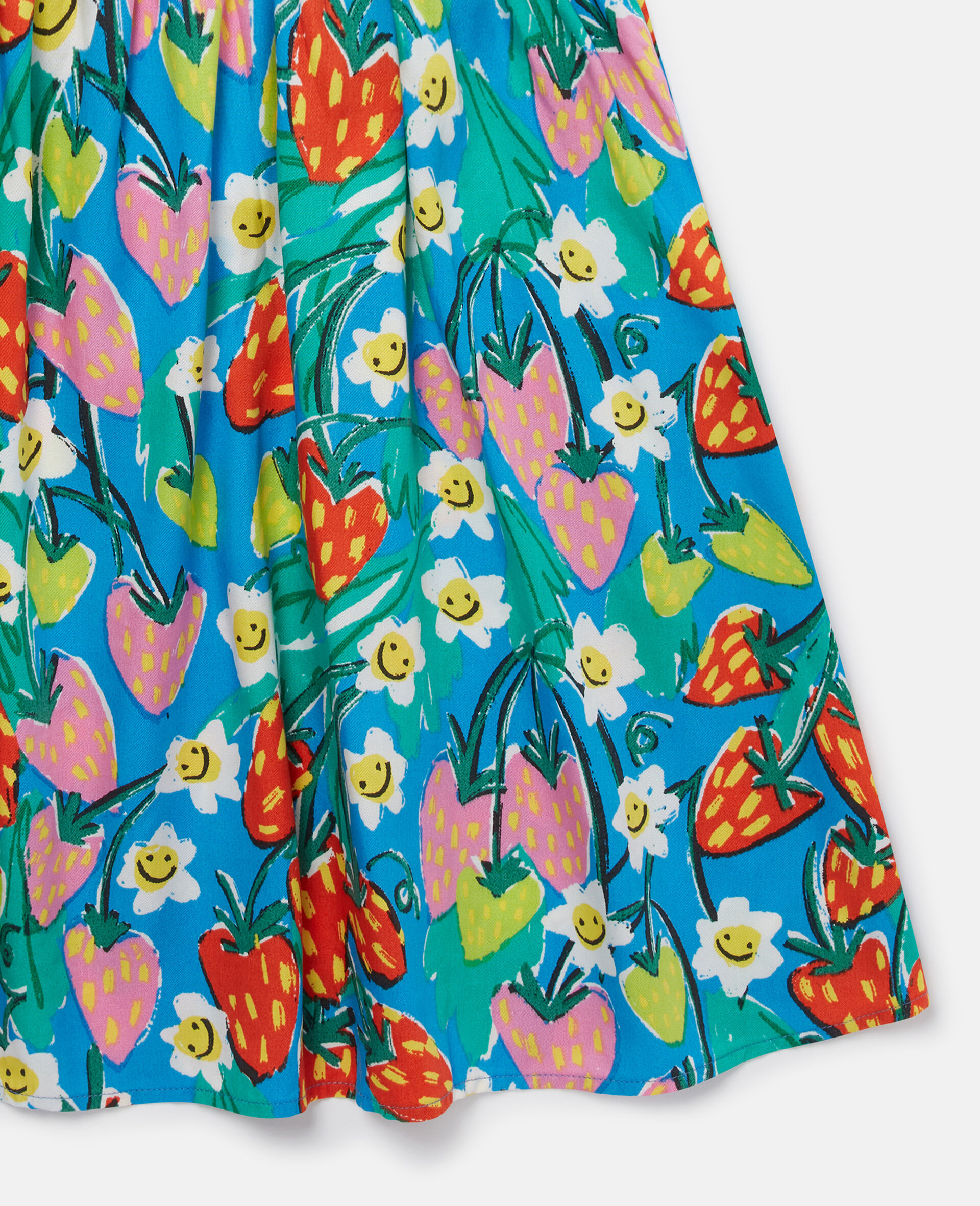 Strawberry Print Sleeveless Dress-Green-large image number 3