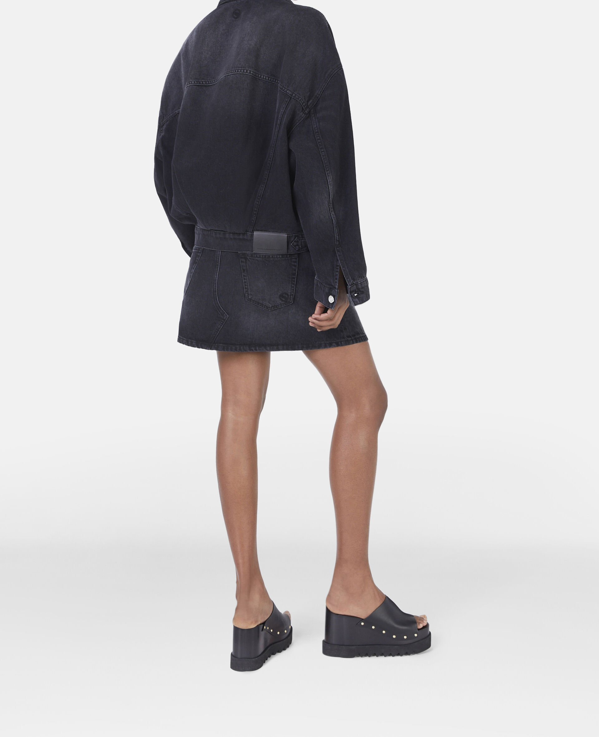 Falabella Denim Mini Skirt-Black-large image number 2