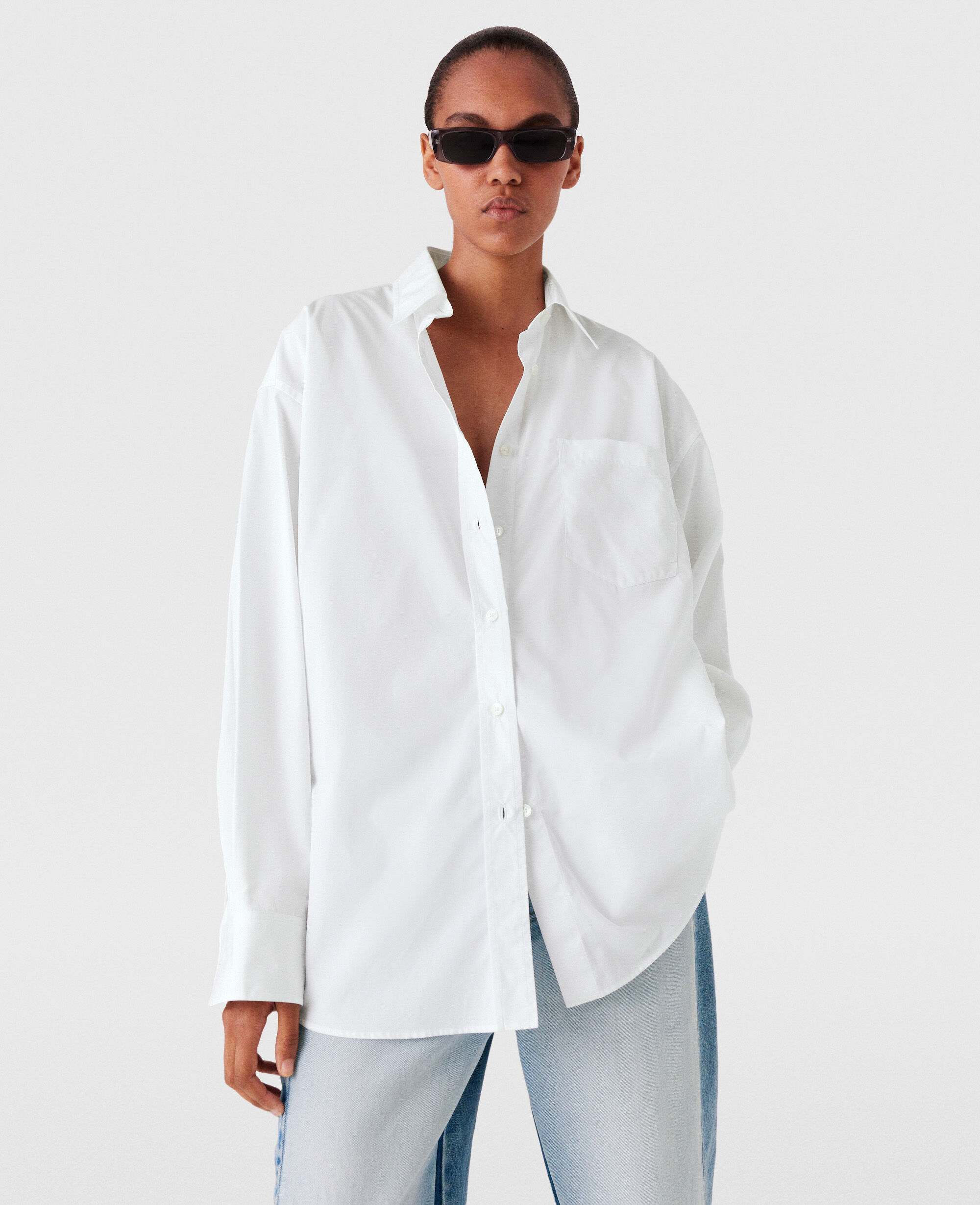 Women White Poppy Print Panel Shirt | Stella McCartney IL