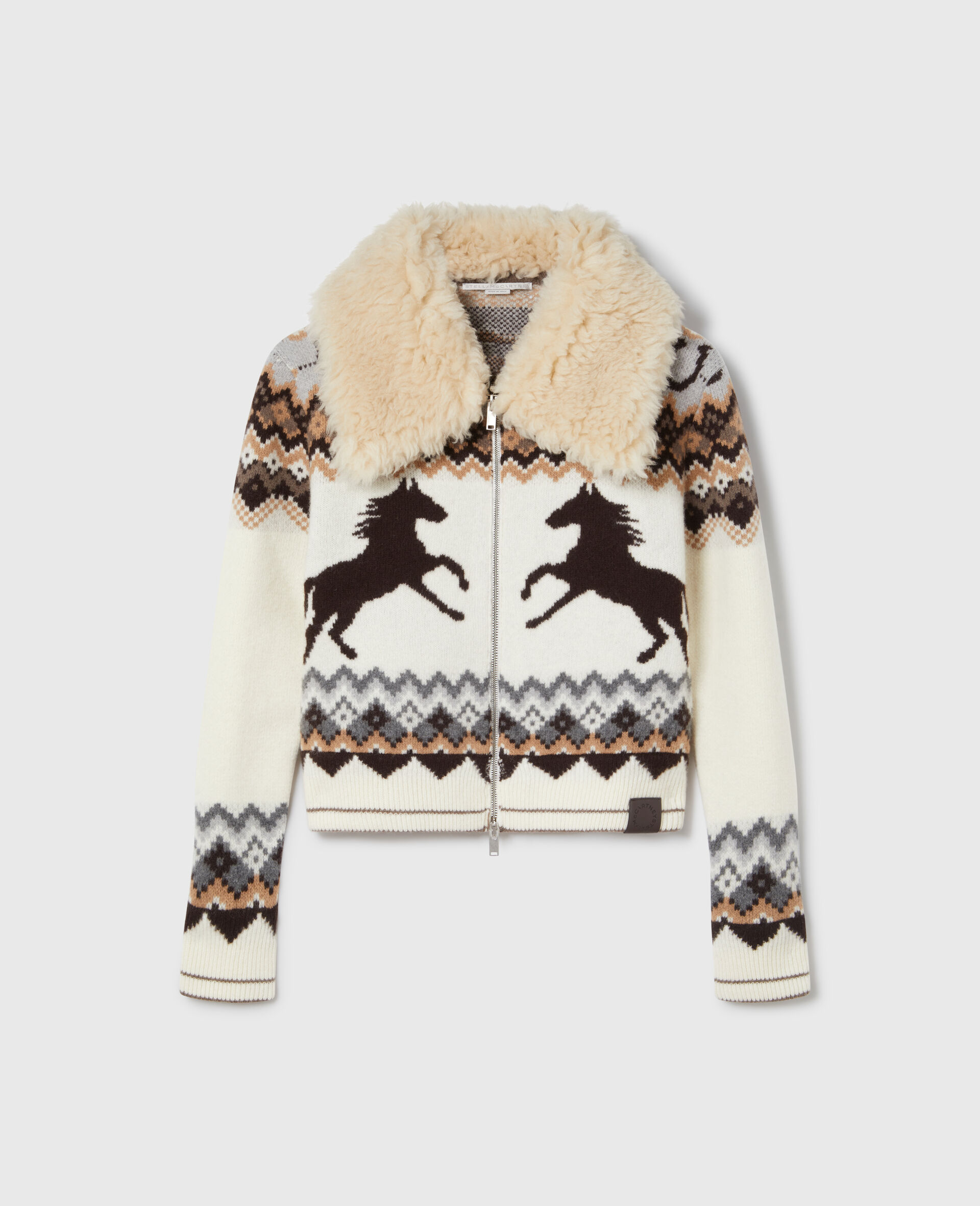 费尔岛泰迪绒开衫-棕色-large image number 0