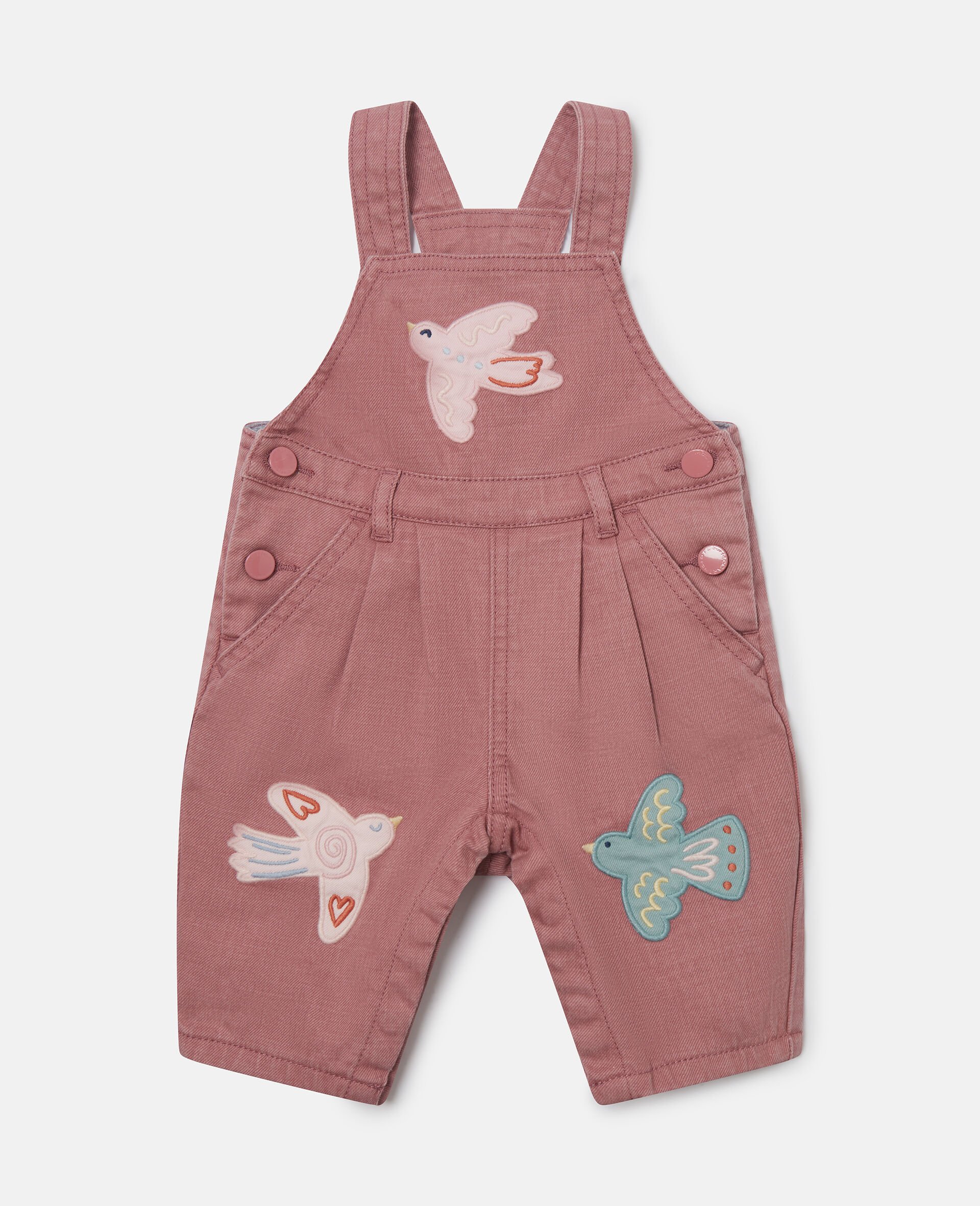 Latzhose mit Tauben-Stickerei-Rose-medium