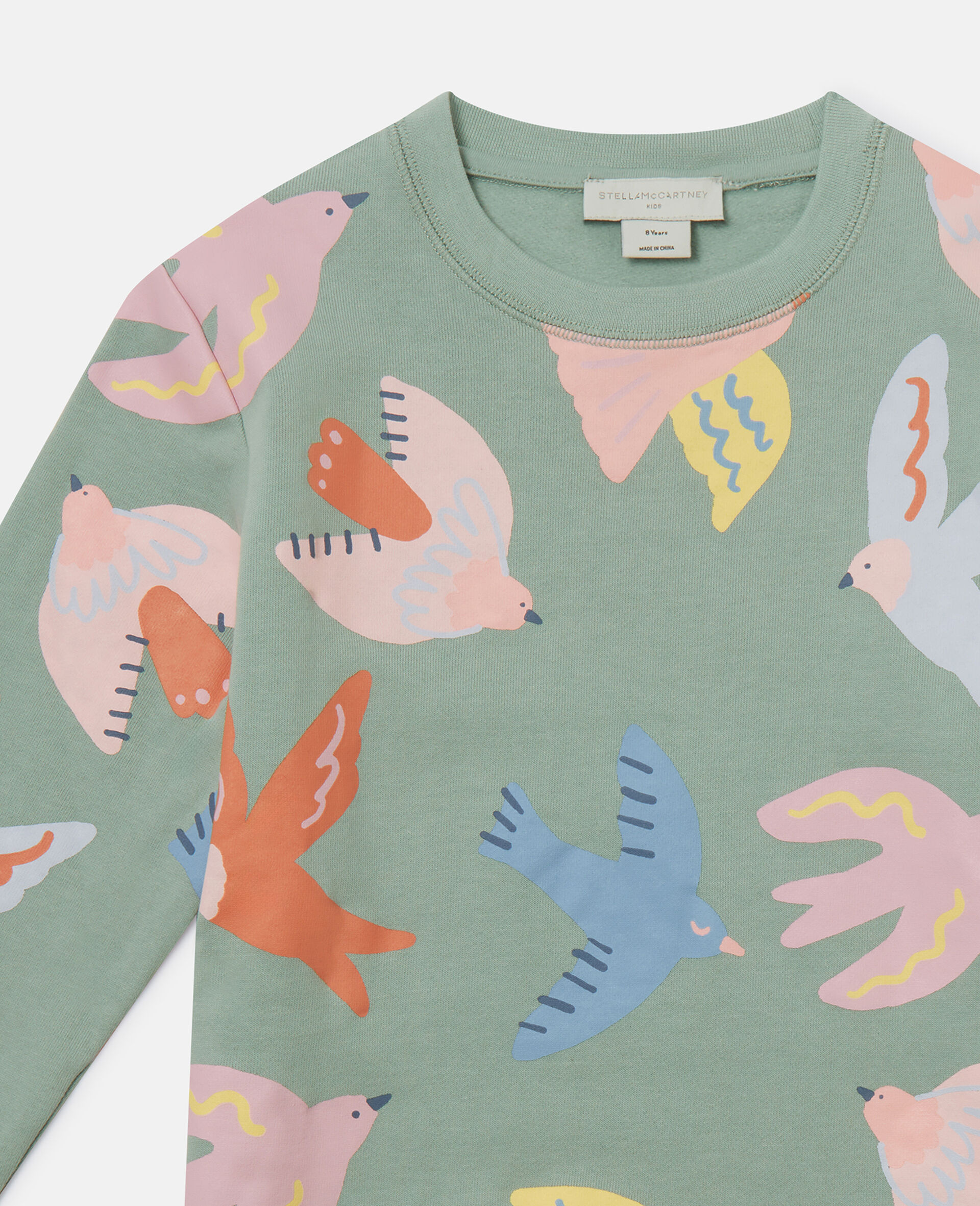 Dove Print Crewneck Sweatshirt-Grey-large image number 1