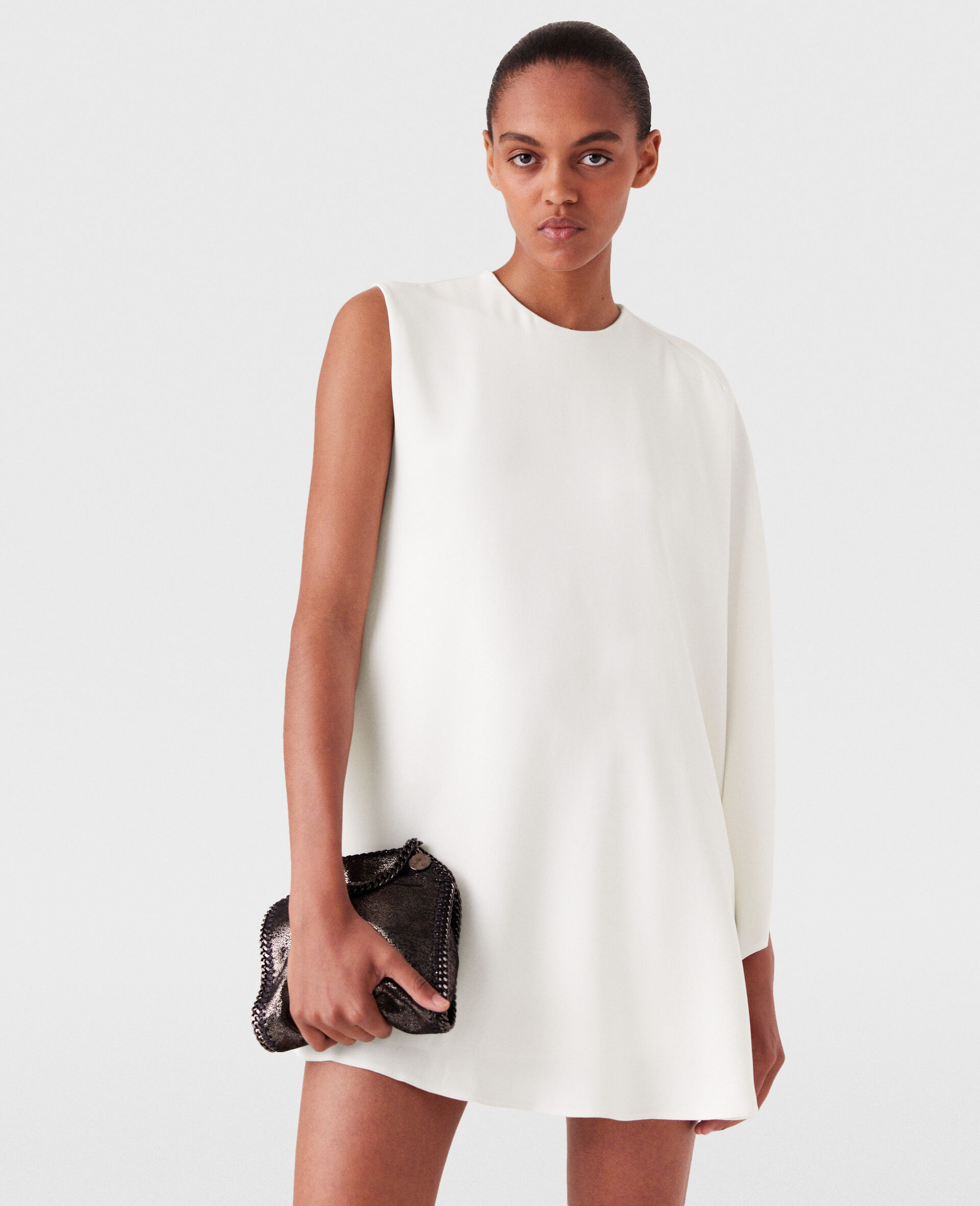 One-Sleeve Mini Dress-White-large One-Sleeve Mini Dress-White-large image number 4