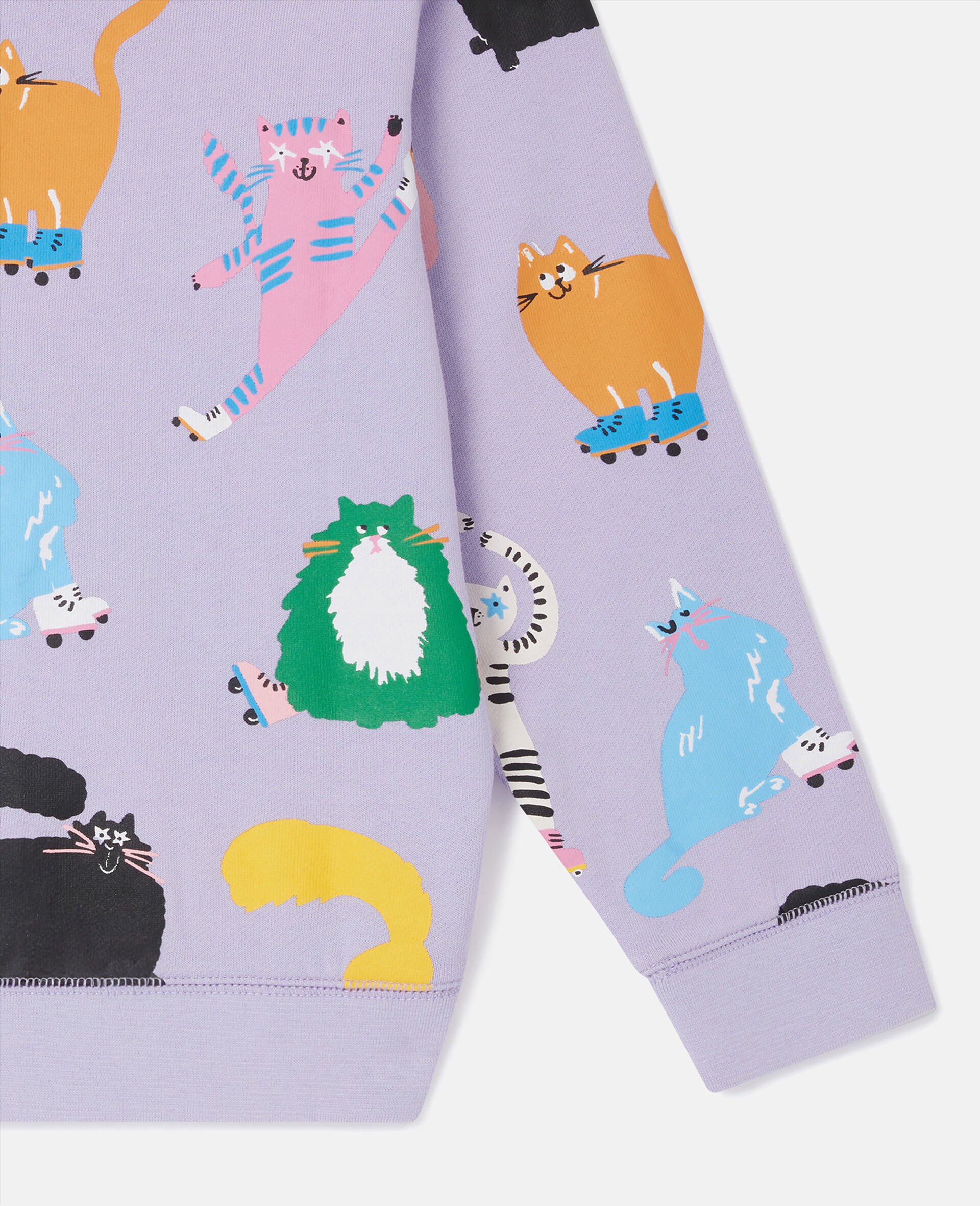 Cats Print Sweatshirt-Purple-large Cats Print Sweatshirt-Purple-large image number 3