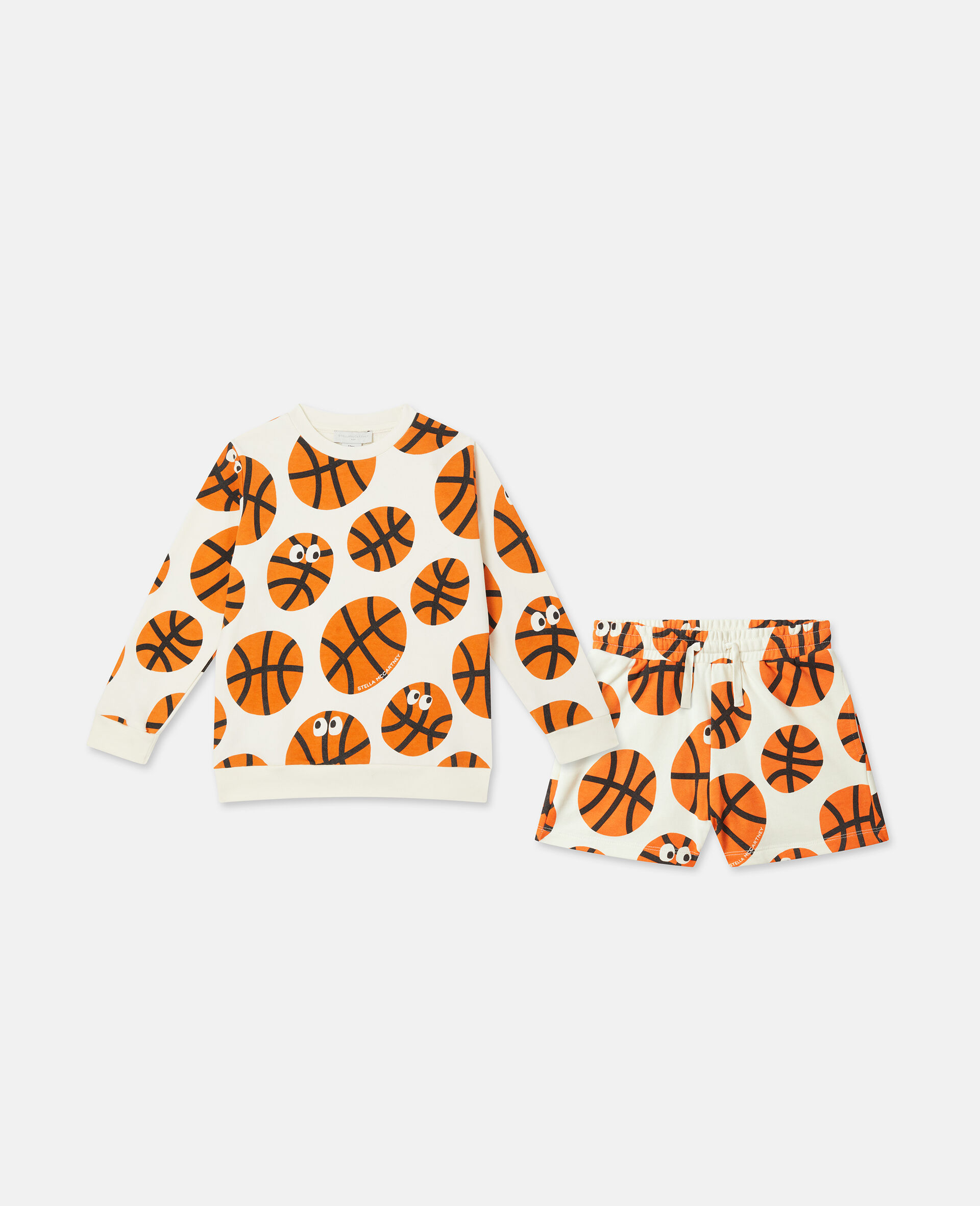 Set aus Sweatshirt und Jogginghose mit Basketball-Print-Cream-medium