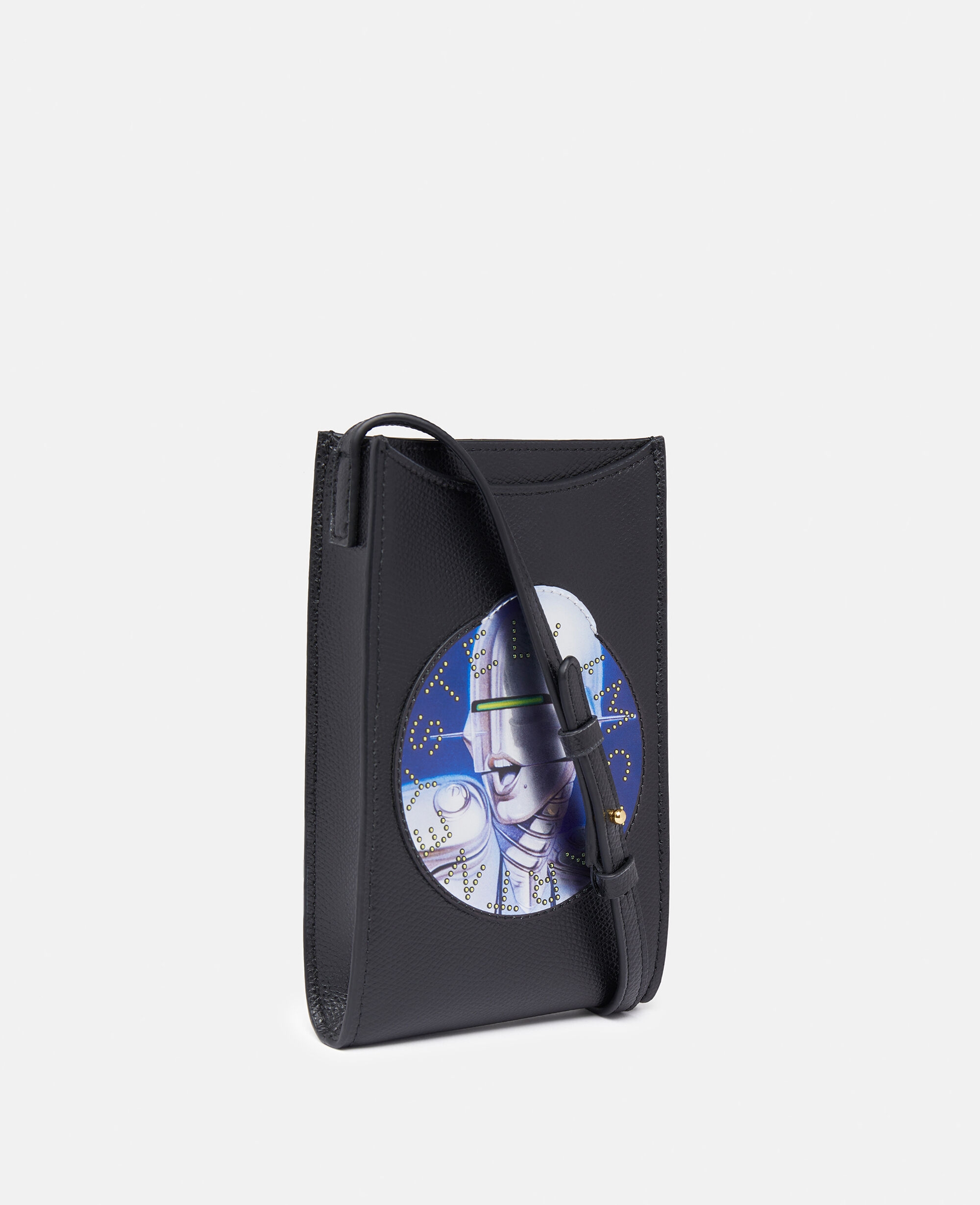 Women Black Sexy Robot Graphic Grained Texture Shoulder Bag
