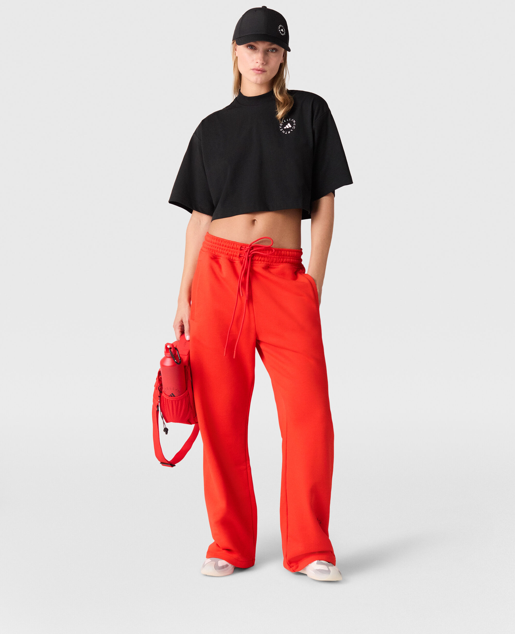 Women Black Planet Sport Cropped T-Shirt | Stella McCartney BG