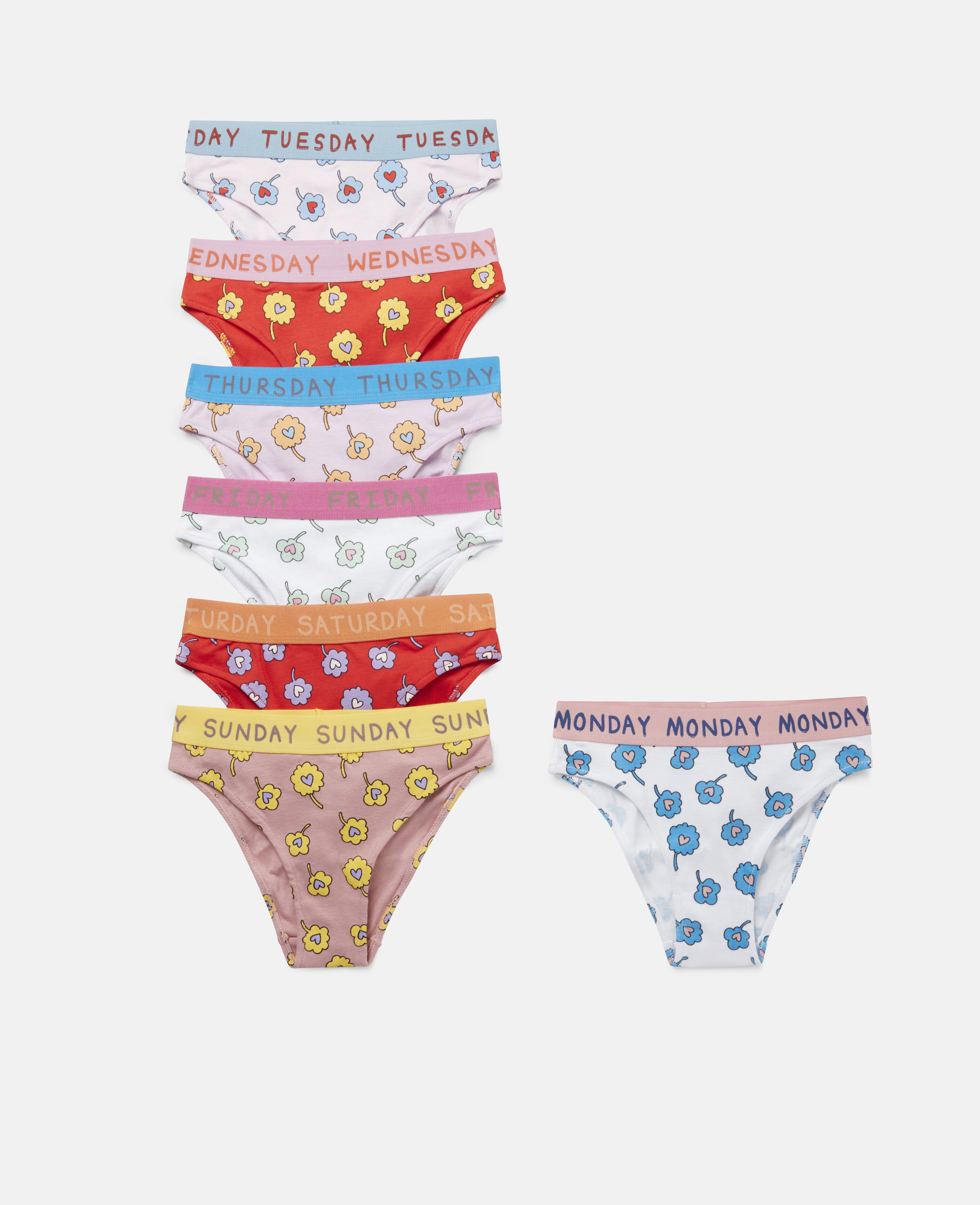 Ditsy Flowers Jersey Rib Brief Week Set Stella McCartney Clothing Underwear Briefs 