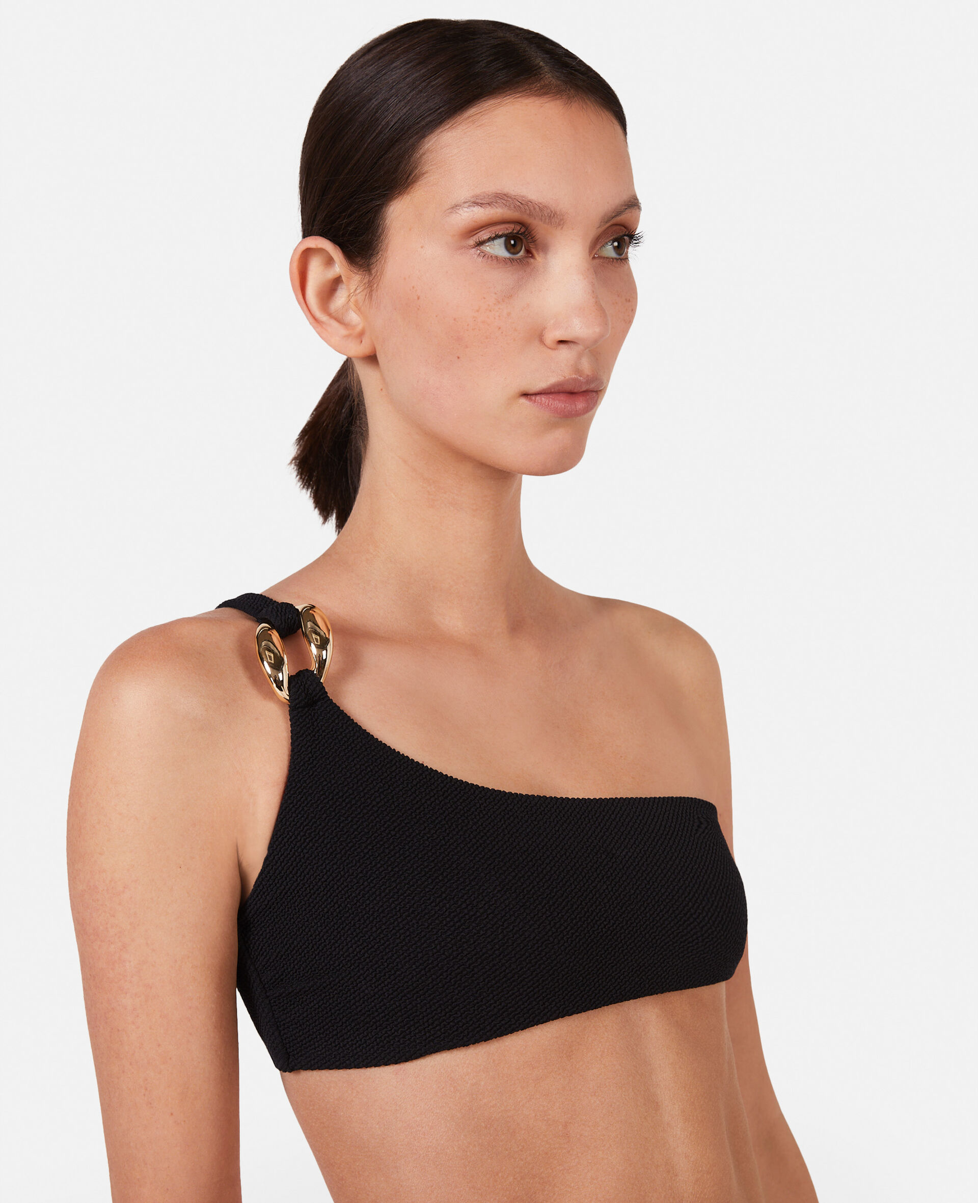 Falabella Pop One-Shoulder Bikini Top-Black-model